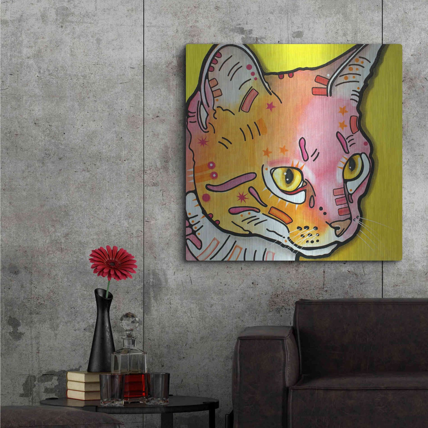 Luxe Metal Art 'Watching Rain' by Dean Russo, Metal Wall Art,36x36