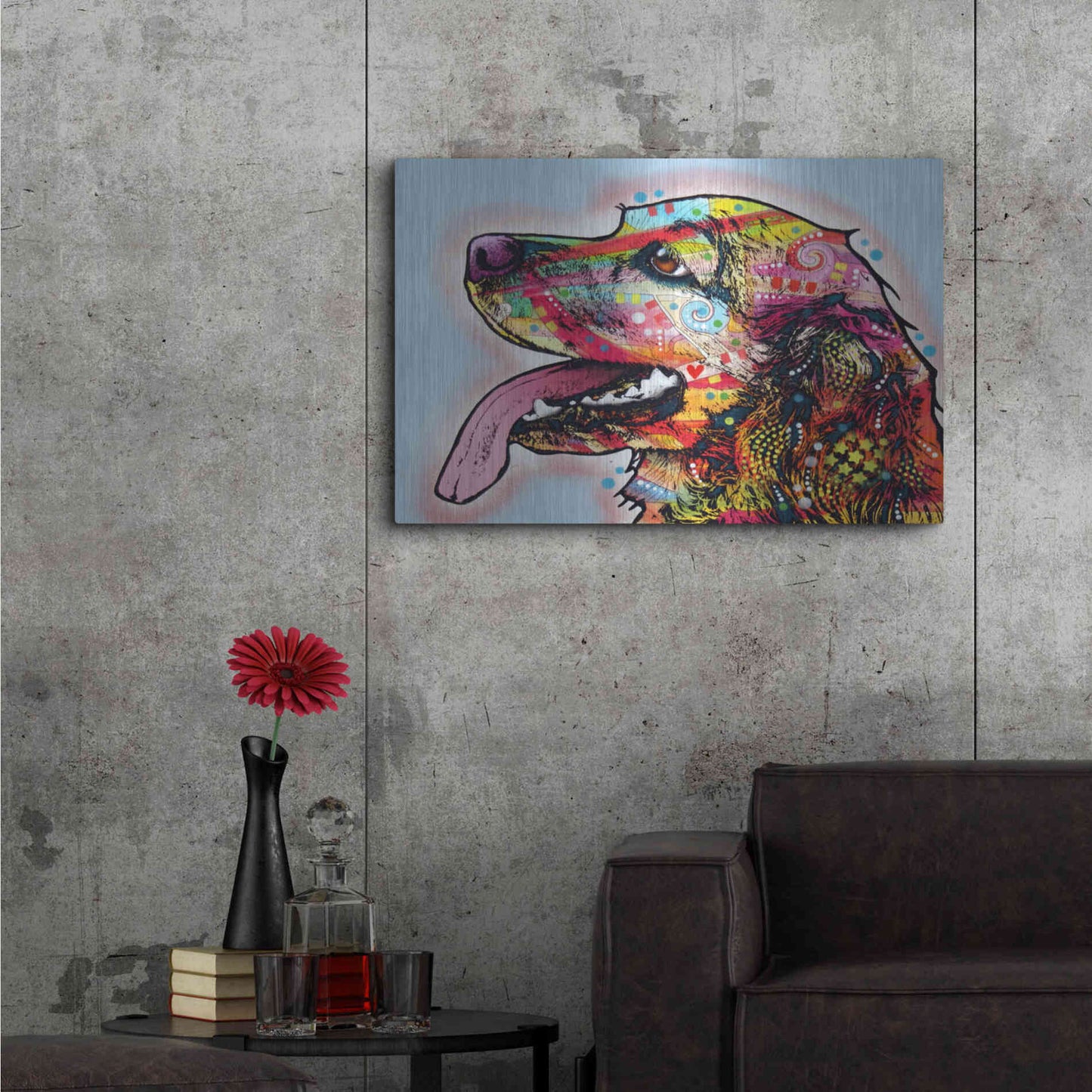 Luxe Metal Art 'Cocker Spaniel 1' by Dean Russo, Metal Wall Art,36x24