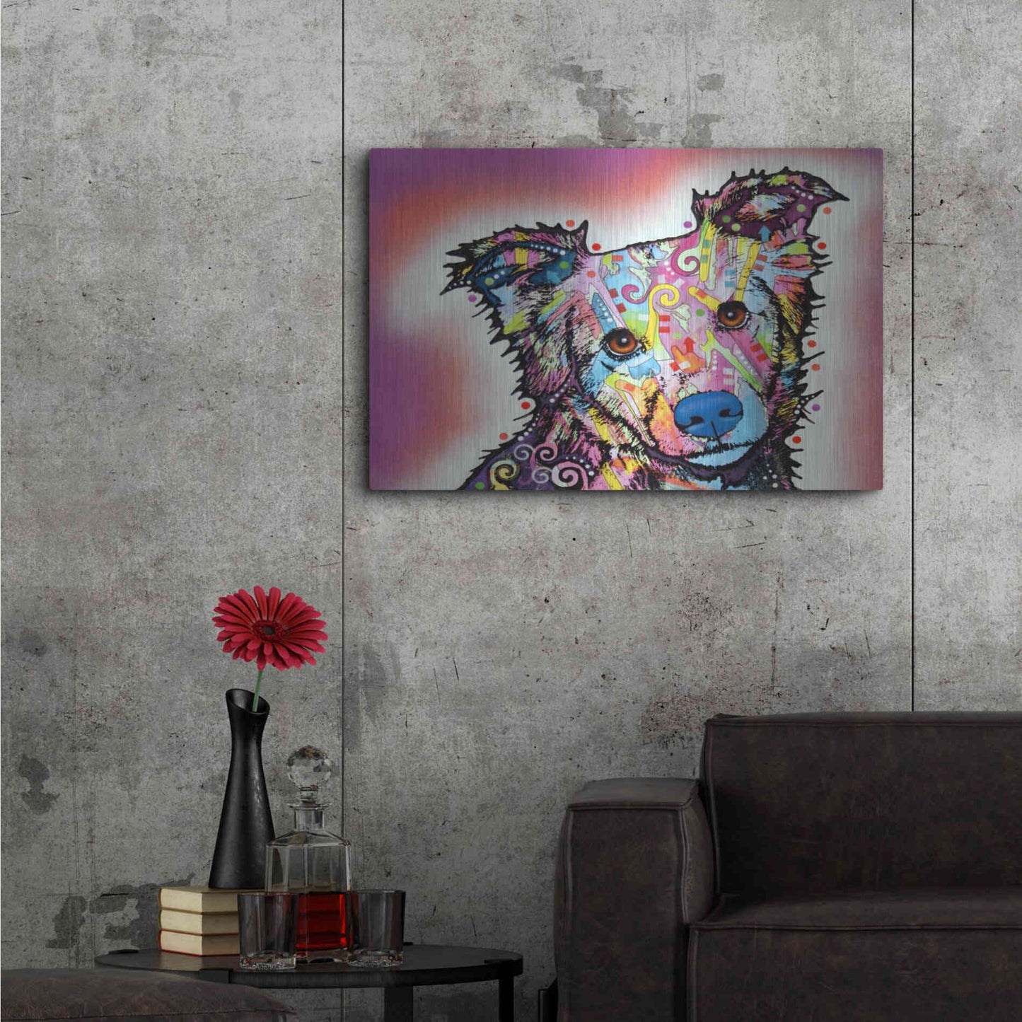 Luxe Metal Art 'Collied' by Dean Russo, Metal Wall Art,36x24