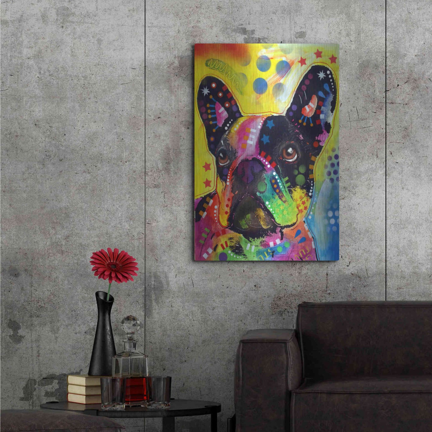 Luxe Metal Art 'French Bulldog 2' by Dean Russo, Metal Wall Art,24x36