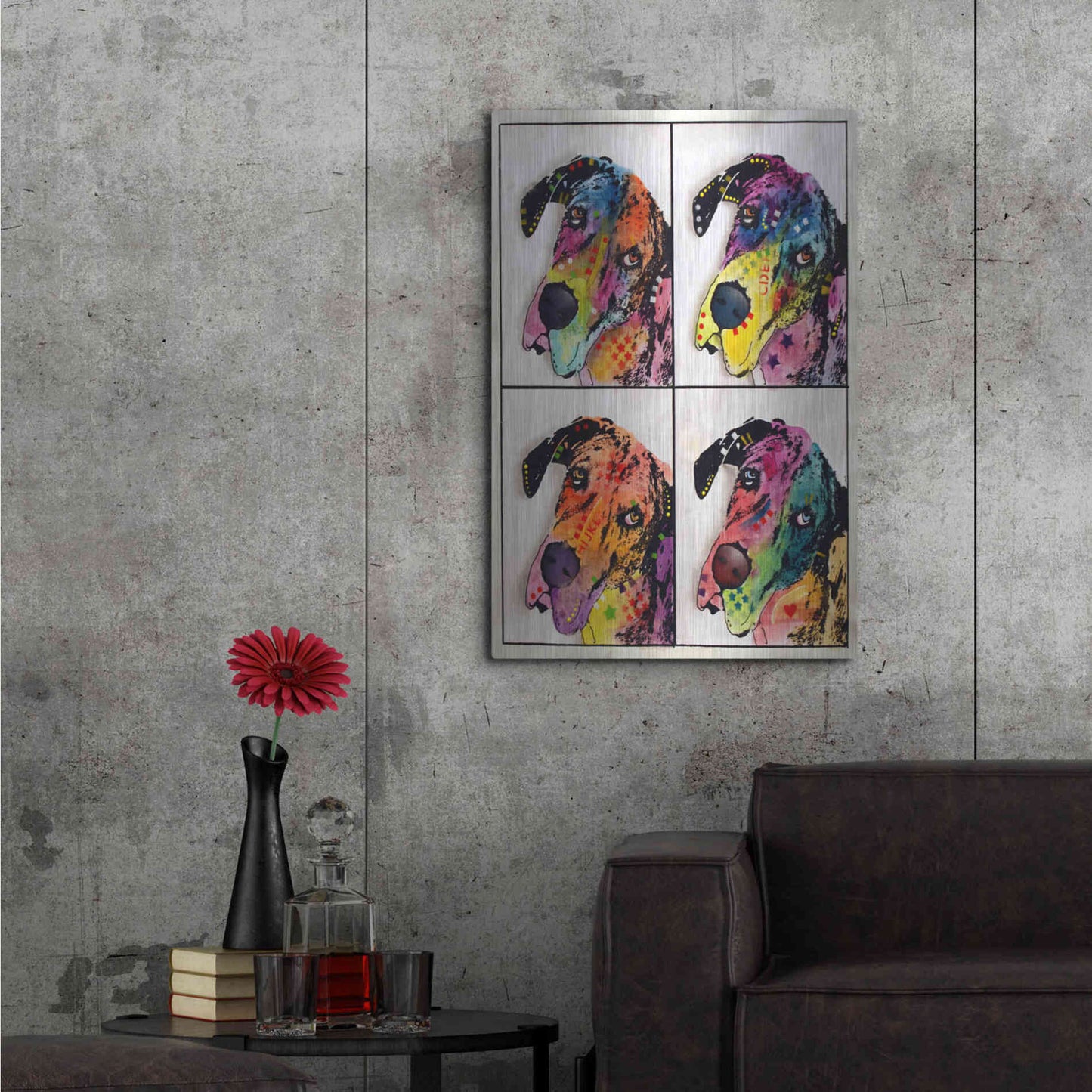 Luxe Metal Art '4 Danes' by Dean Russo, Metal Wall Art,24x36