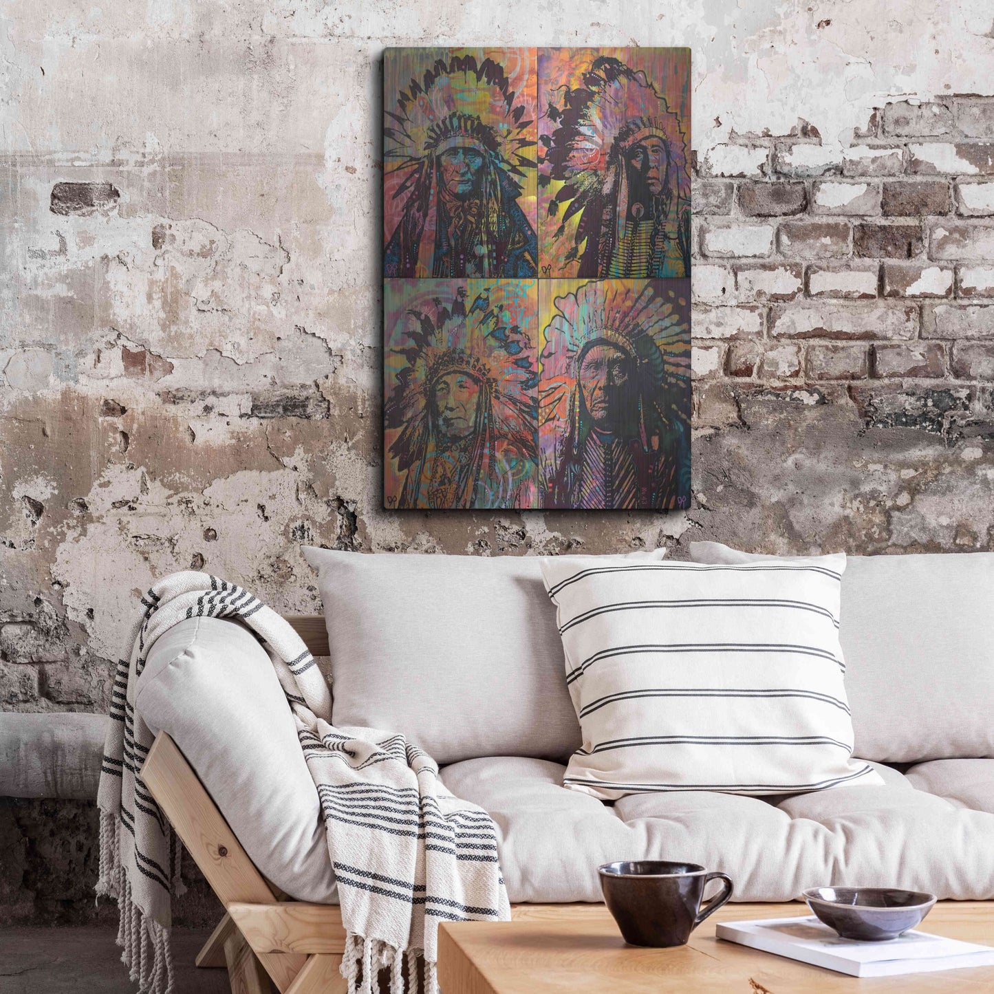 Luxe Metal Art 'Chiefs Quadrant' by Dean Russo, Metal Wall Art,24x36