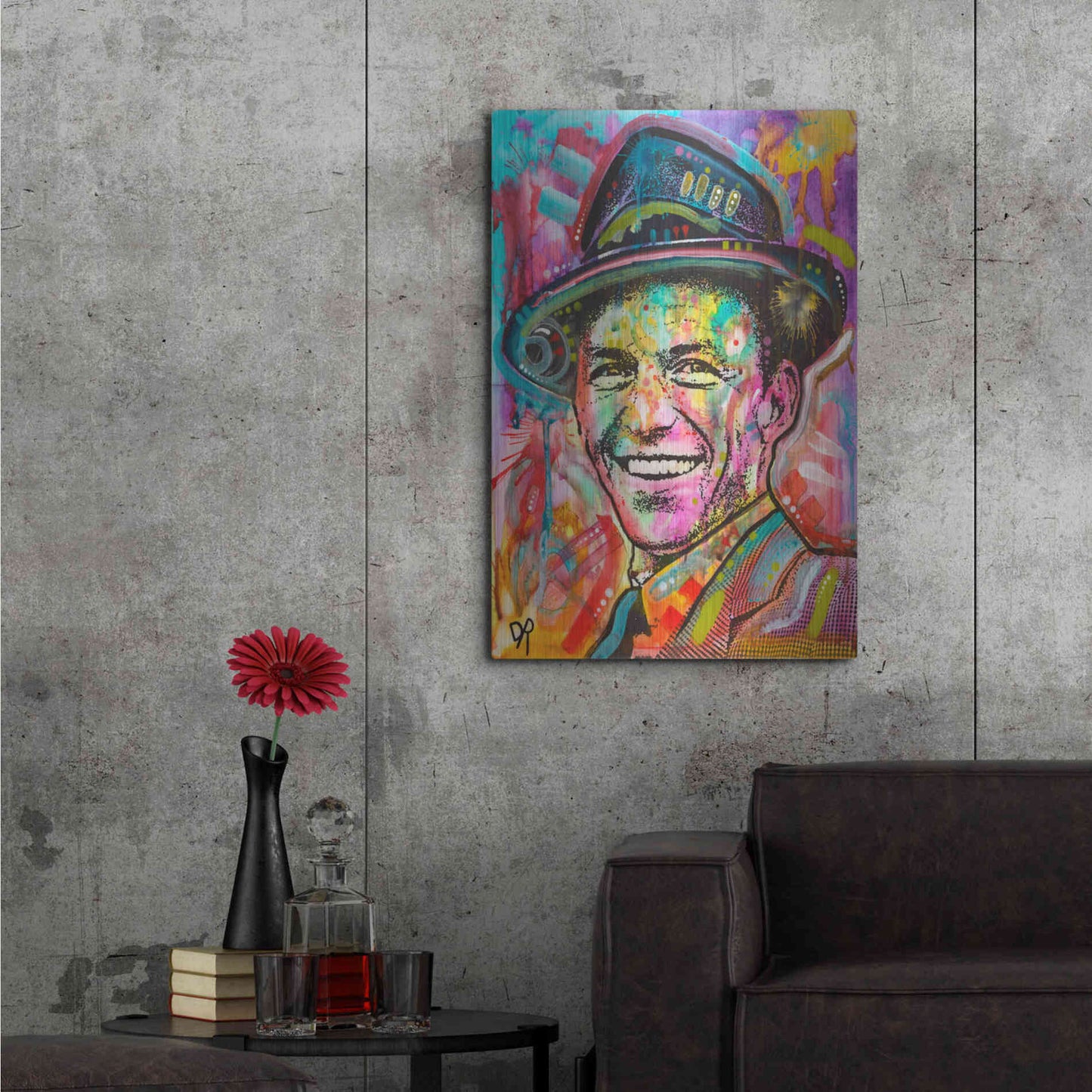 Luxe Metal Art 'Frank Sinatra I' by Dean Russo, Metal Wall Art,24x36