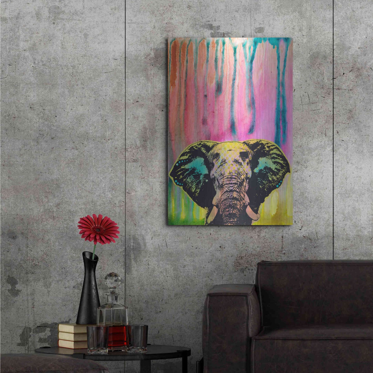 Luxe Metal Art 'Elephant 3' by Dean Russo, Metal Wall Art,24x36