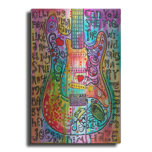 Luxe Metal Art 'Jimmies Guitar' by Dean Russo, Metal Wall Art