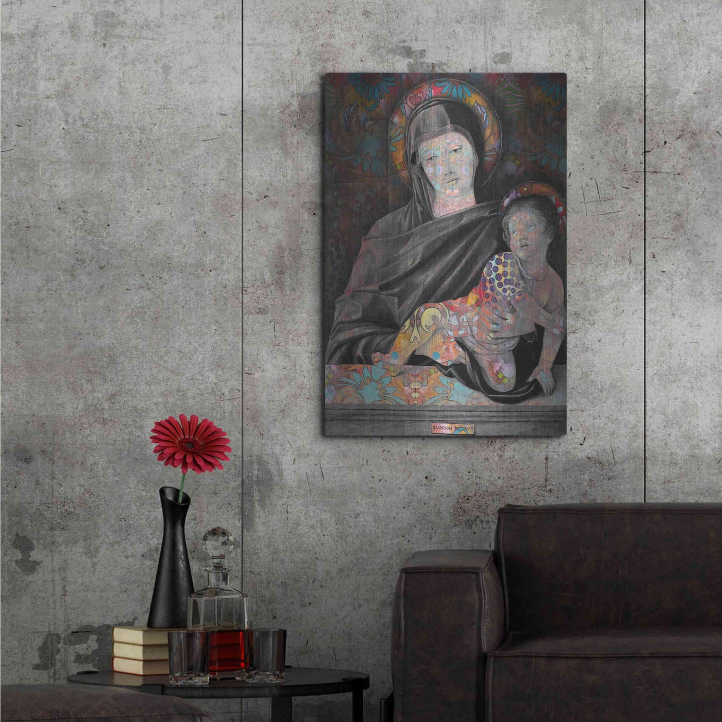 Luxe Metal Art 'Madonna And Child' by Dean Russo, Metal Wall Art,24x36