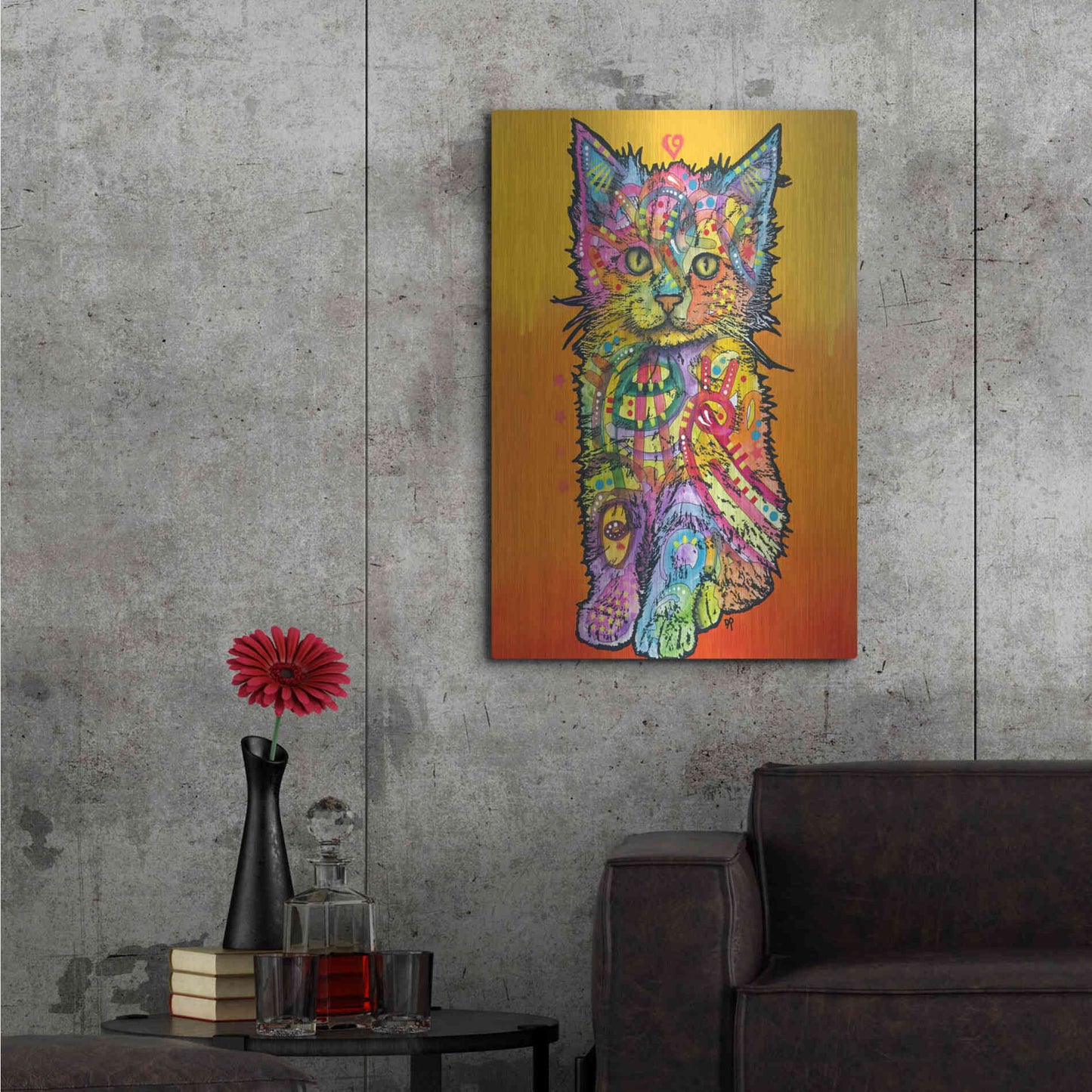 Luxe Metal Art 'Love Kitten' by Dean Russo, Metal Wall Art,24x36