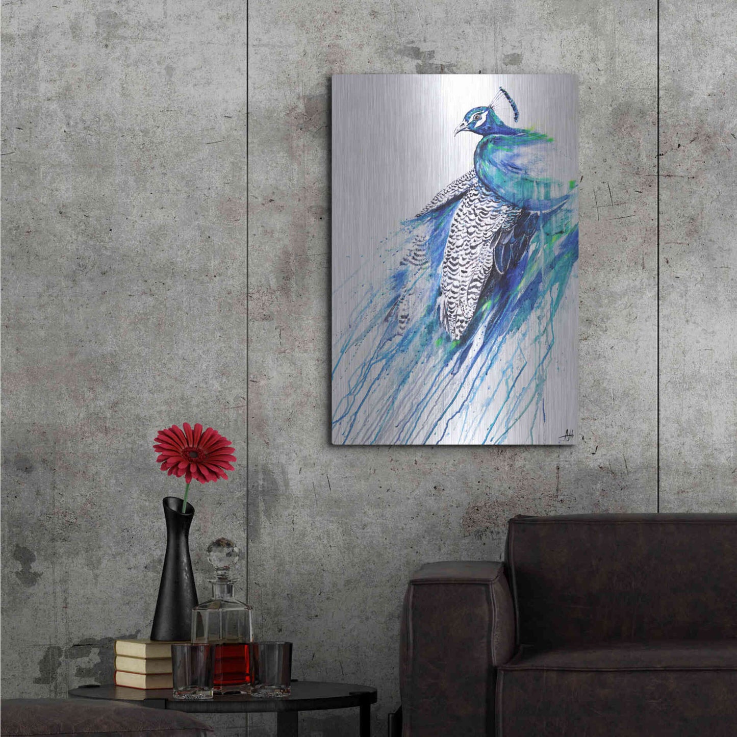 Luxe Metal Art 'Narcissus' by Marc Allante, Metal Wall Art,24x36