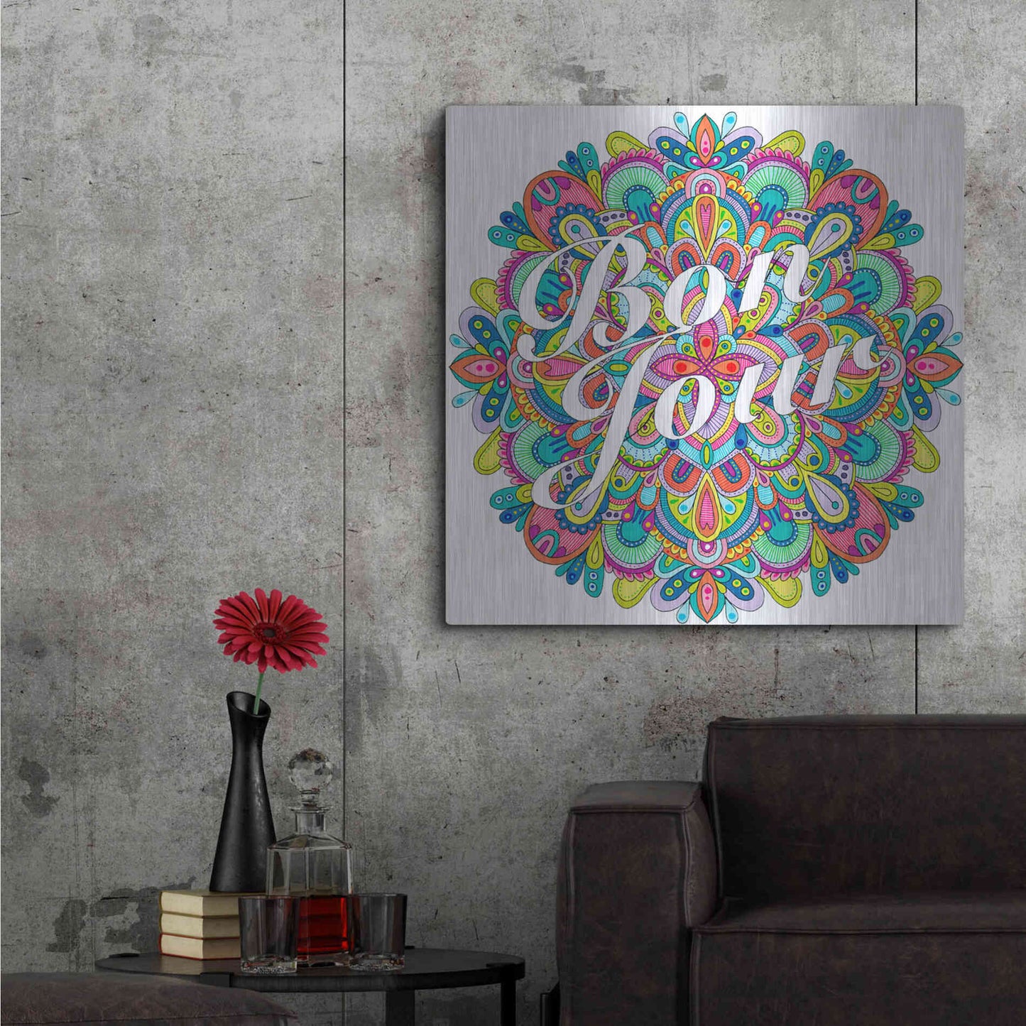 Luxe Metal Art 'Letters & Words 21' by Hello Angel, Metal Wall Art,36x36