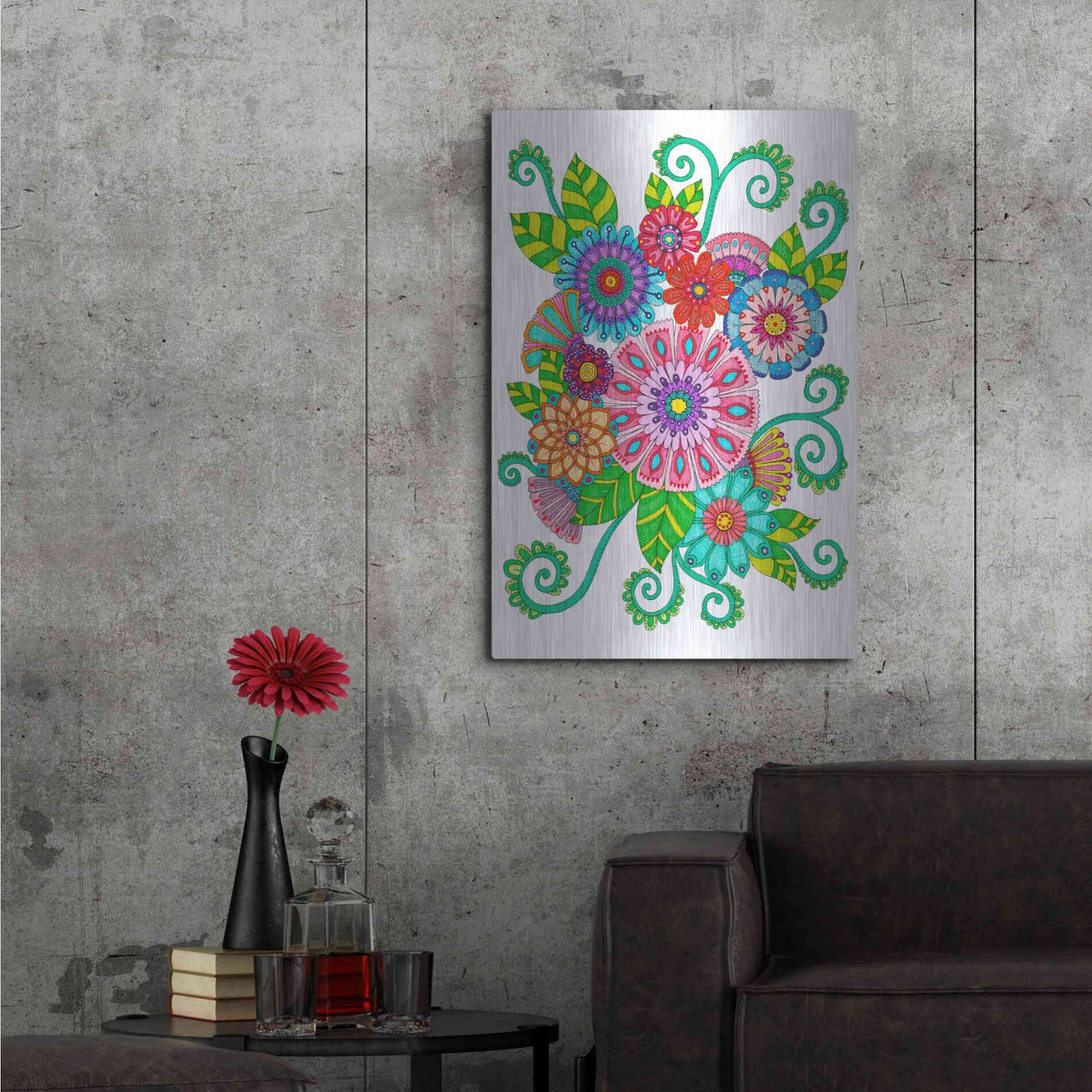 Luxe Metal Art 'Big Beautiful Blossoms 16' by Hello Angel, Metal Wall Art,24x36