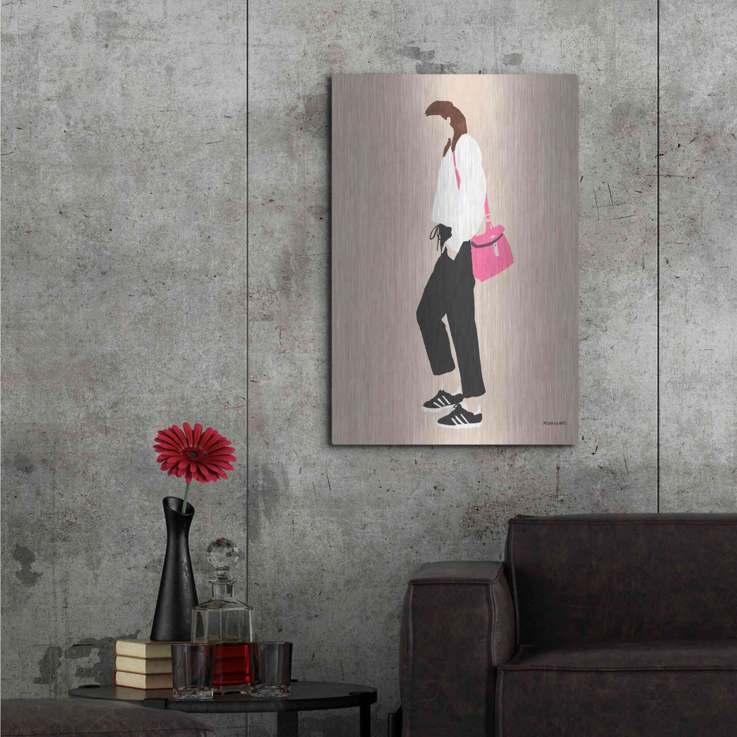 Luxe Metal Art 'Hot Pink Handbag' by Megan Galante, Metal Wall Art,24x36