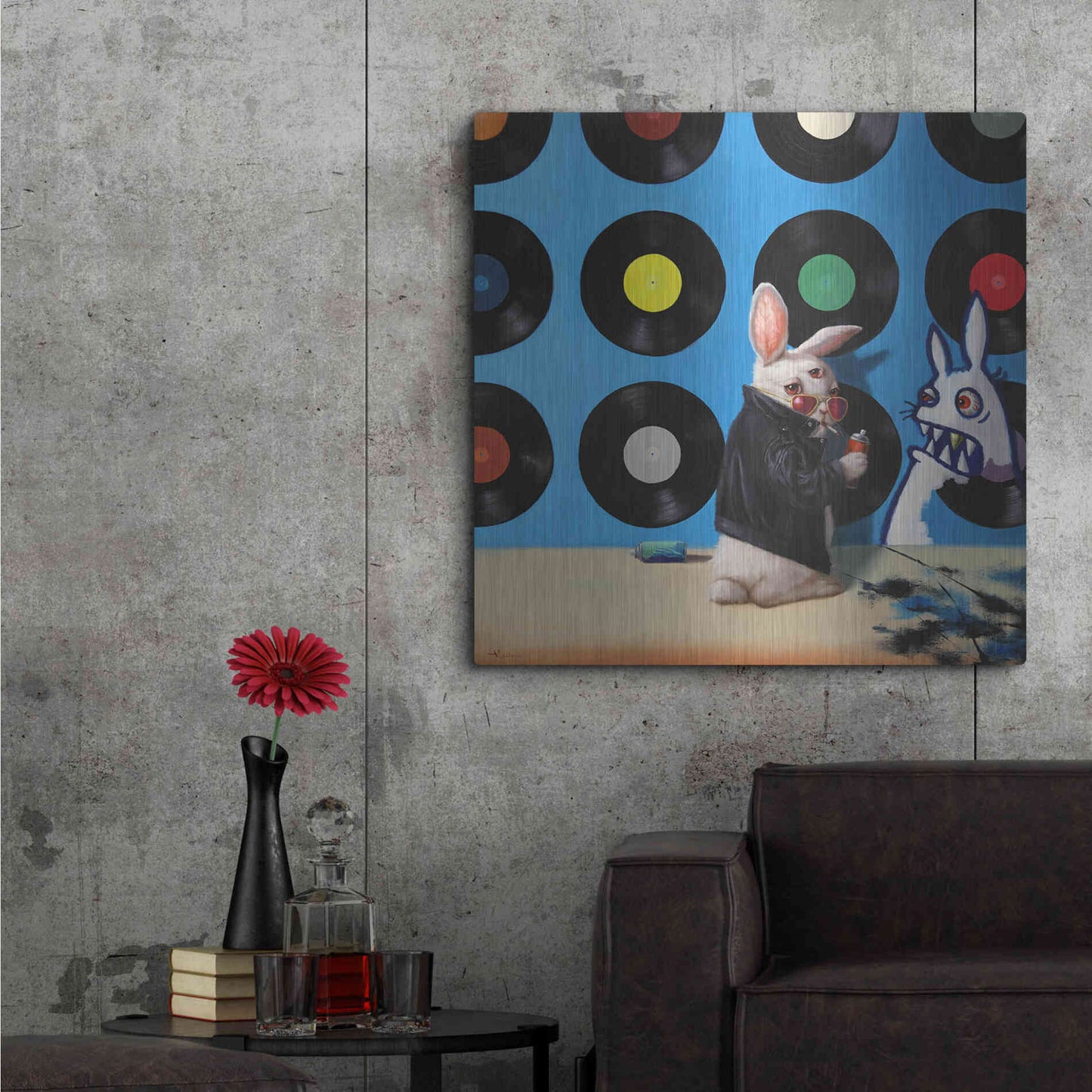 Luxe Metal Art 'Bad Bunny' by Lucia Heffernan,36x36