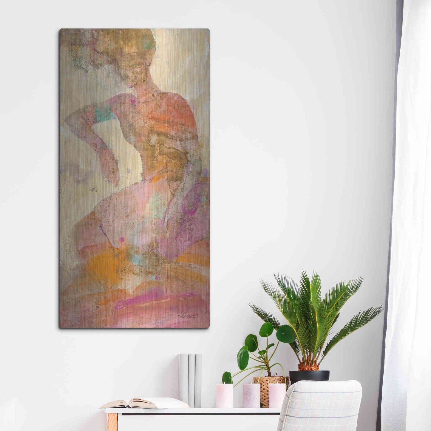 Luxe Metal Art 'Reflection II' by Albena Hristova, Metal Wall Art,24x48