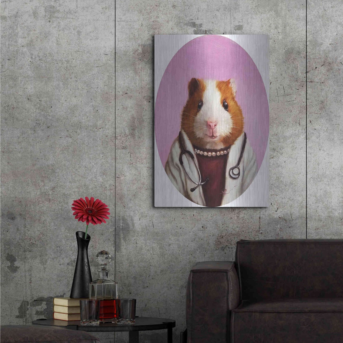 Luxe Metal Art 'Dr. Care' by Lucia Heffernan,24x36