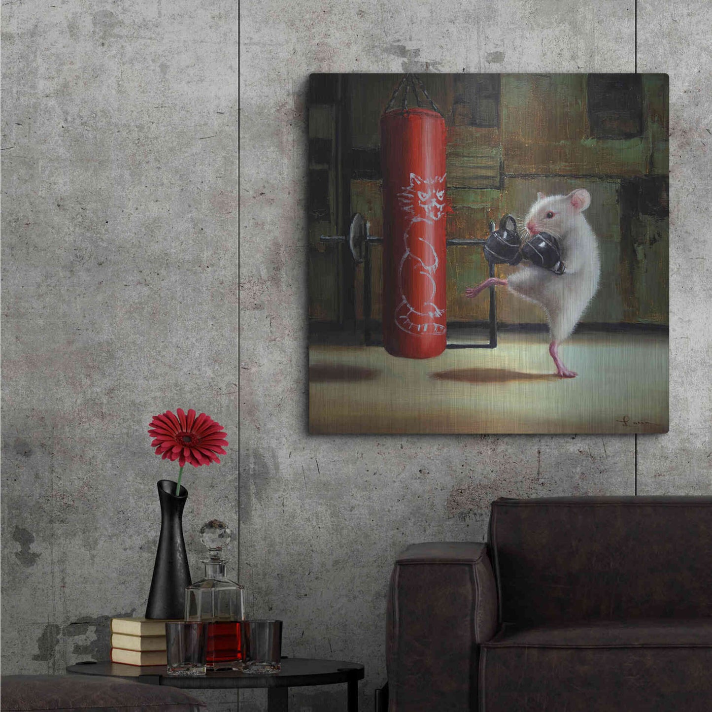 Luxe Metal Art 'Gym Rat' by Lucia Heffernan,36x36