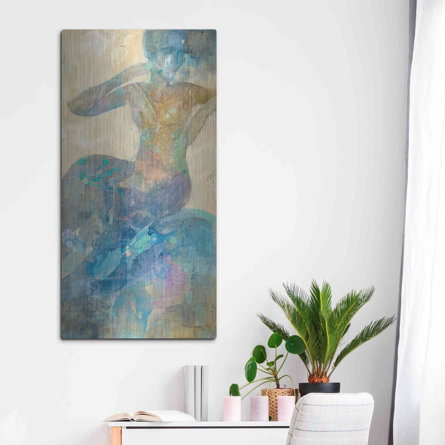 Luxe Metal Art 'Reflection I' by Albena Hristova, Metal Wall Art,24x48