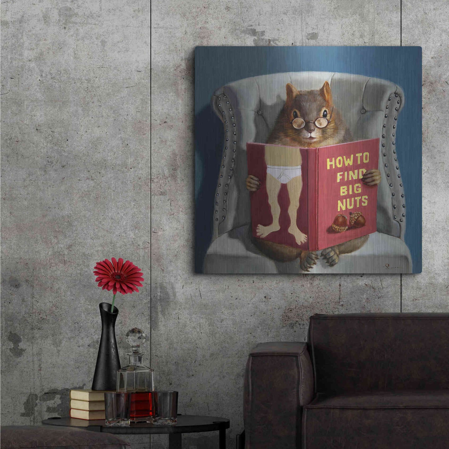 Luxe Metal Art 'Nut Collecting' by Lucia Heffernan,36x36