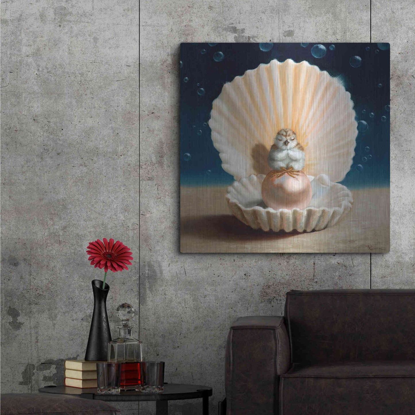 Luxe Metal Art 'The World Is Your Oyster' by Lucia Heffernan,36x36