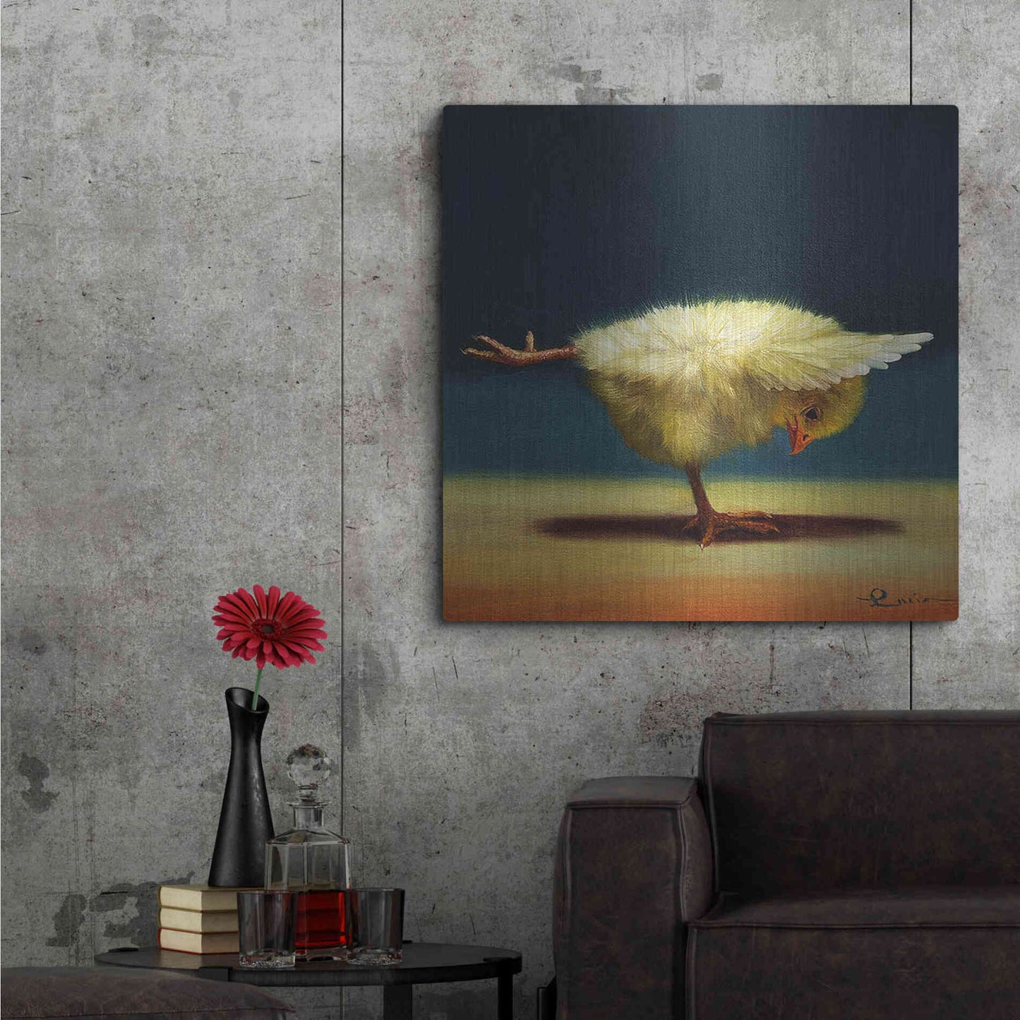 Luxe Metal Art 'Yoga Chick Balancing Beam' by Lucia Heffernan,36x36