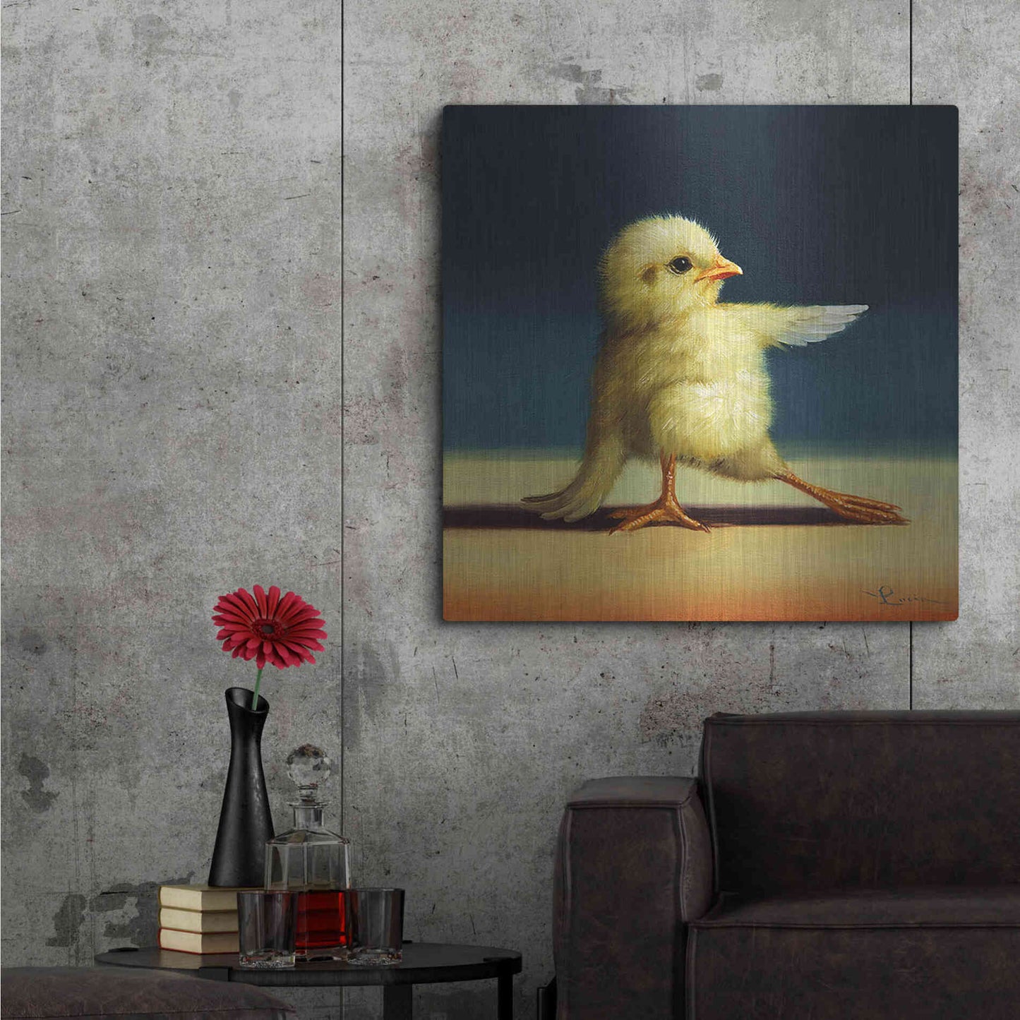 Luxe Metal Art 'Yoga Chick Bend Knee' by Lucia Heffernan,36x36