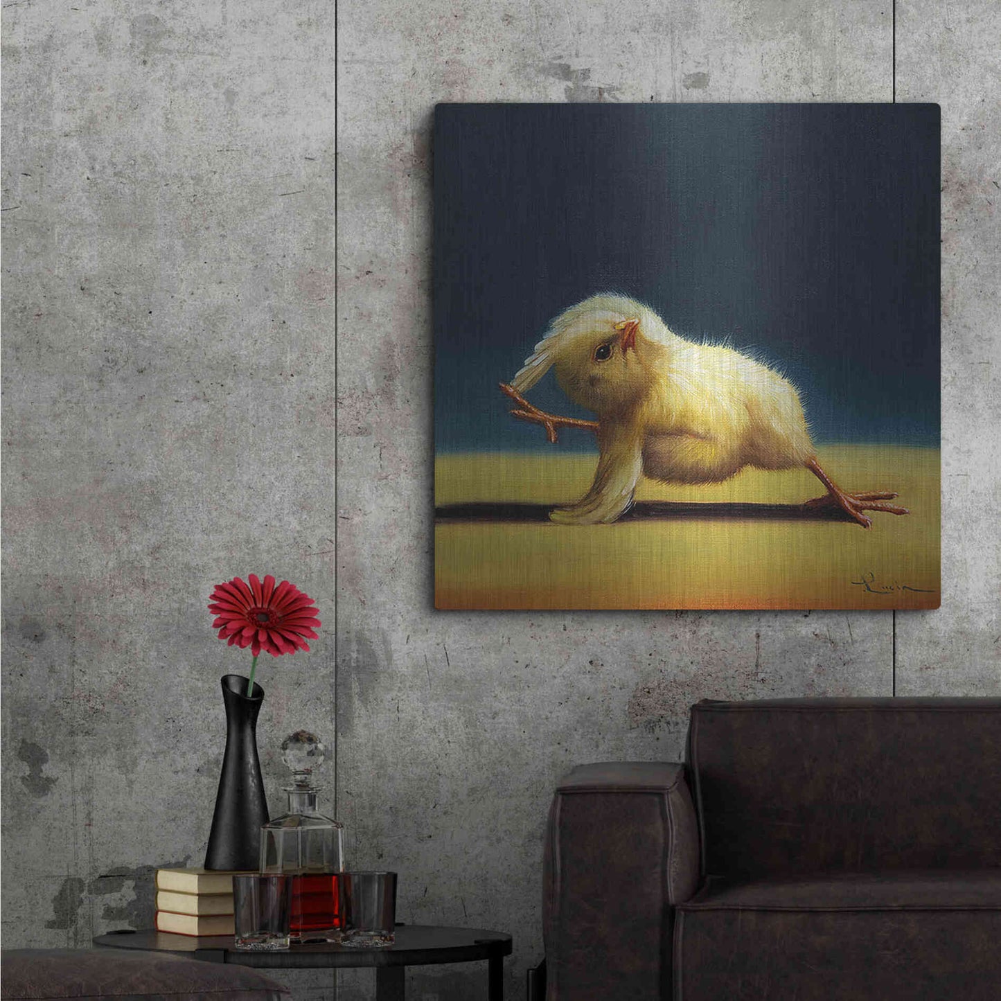 Luxe Metal Art 'Yoga Chick Bind' by Lucia Heffernan,36x36