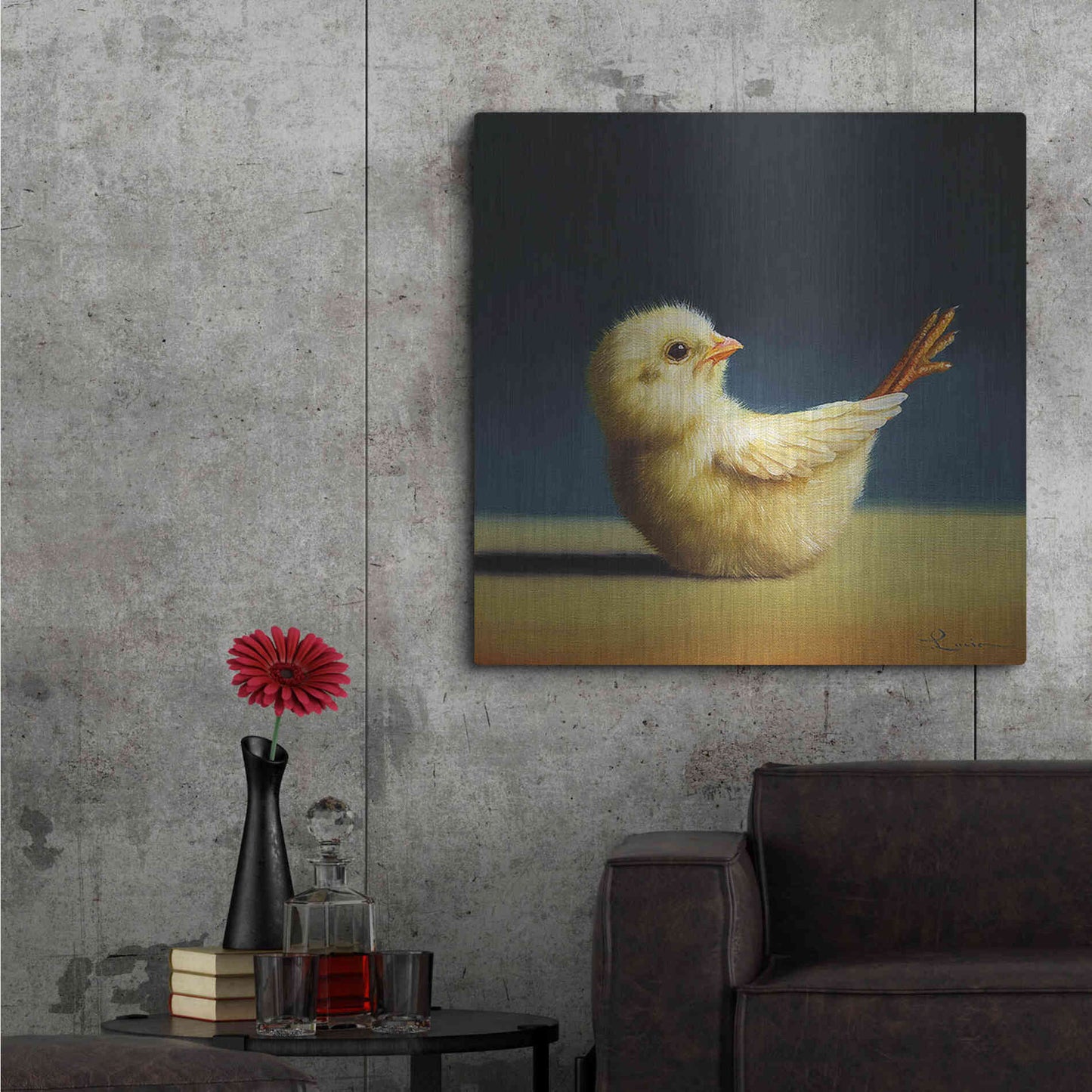 Luxe Metal Art 'Yoga Chick Boat Pose' by Lucia Heffernan,36x36