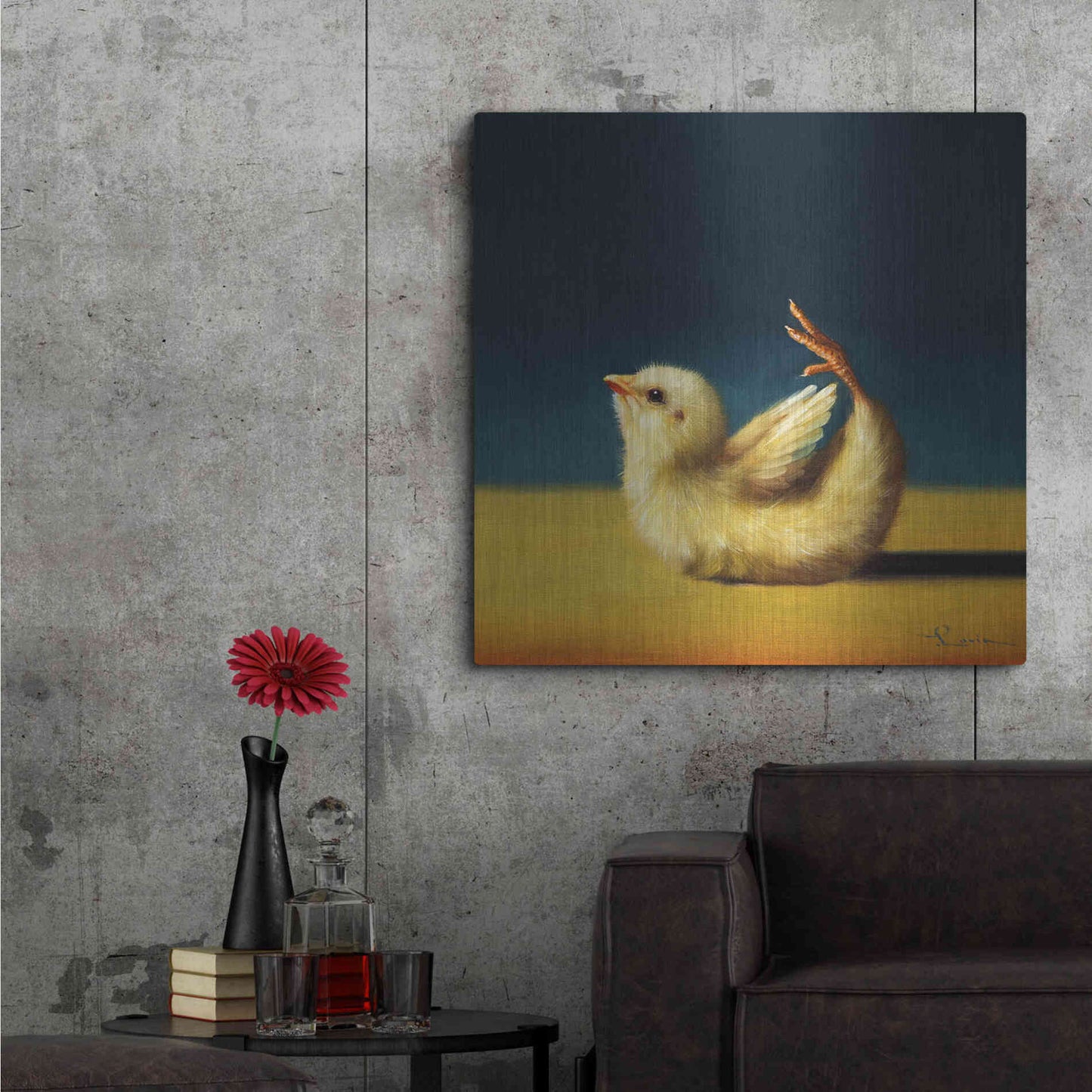 Luxe Metal Art 'Yoga Chick Bow Pose' by Lucia Heffernan,36x36