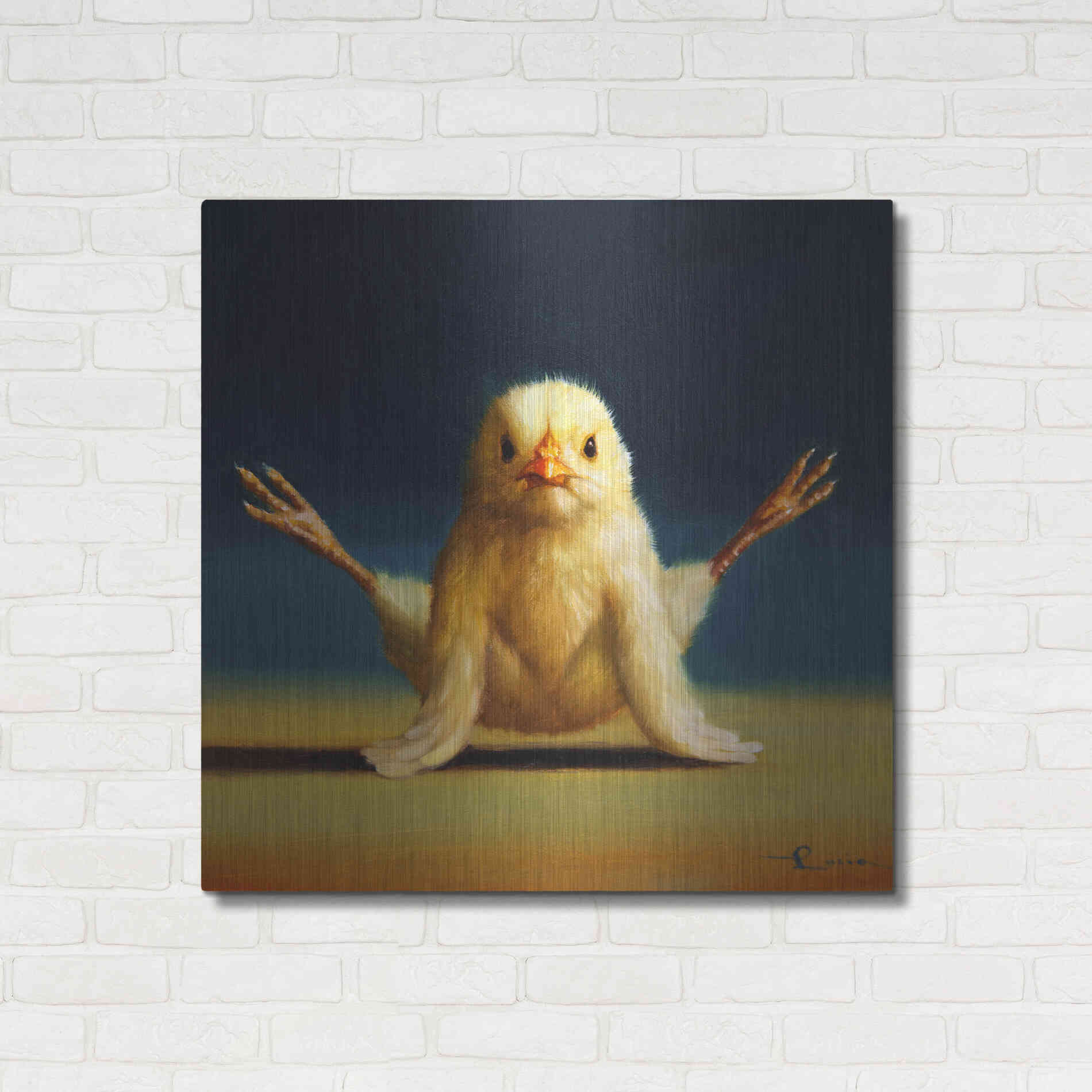 Luxe Metal Art 'Yoga Chick Firefly' by Lucia Heffernan,36x36