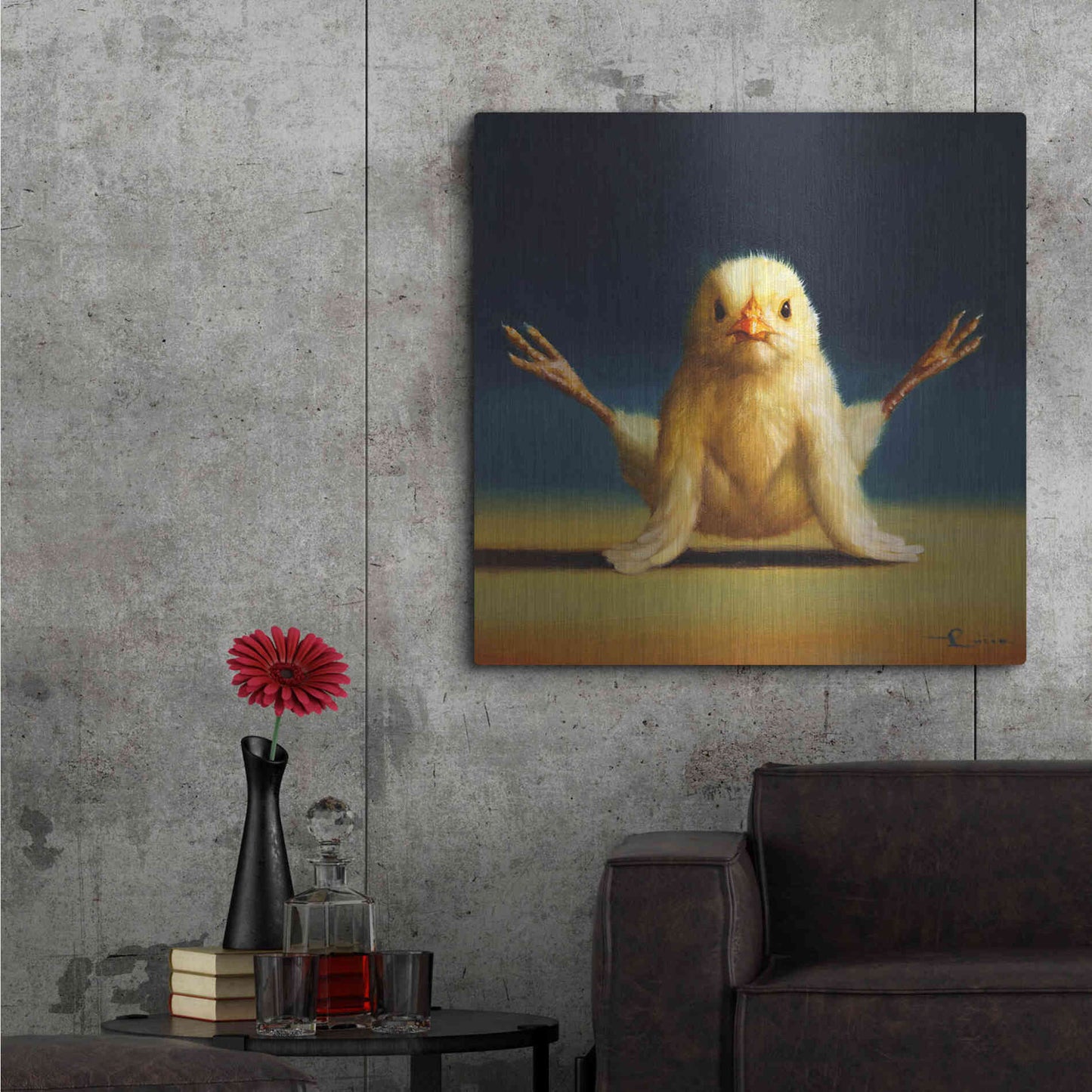 Luxe Metal Art 'Yoga Chick Firefly' by Lucia Heffernan,36x36