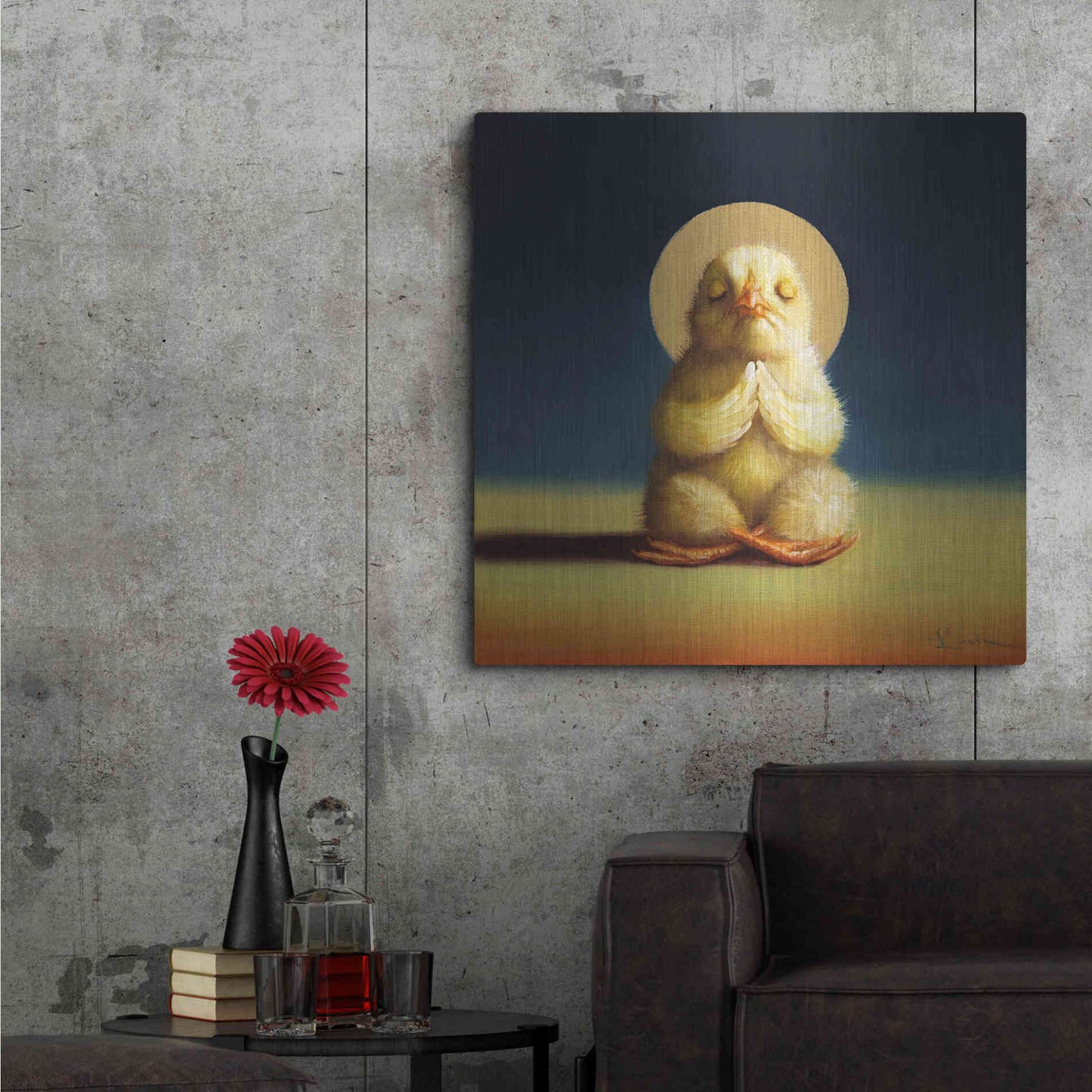 Luxe Metal Art 'Yoga Chick Lotus' by Lucia Heffernan,36x36