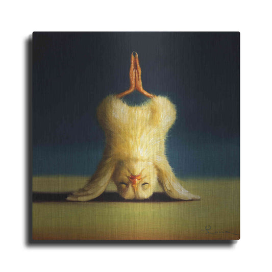Luxe Metal Art 'Yoga Chick Lotus Headstand' by Lucia Heffernan