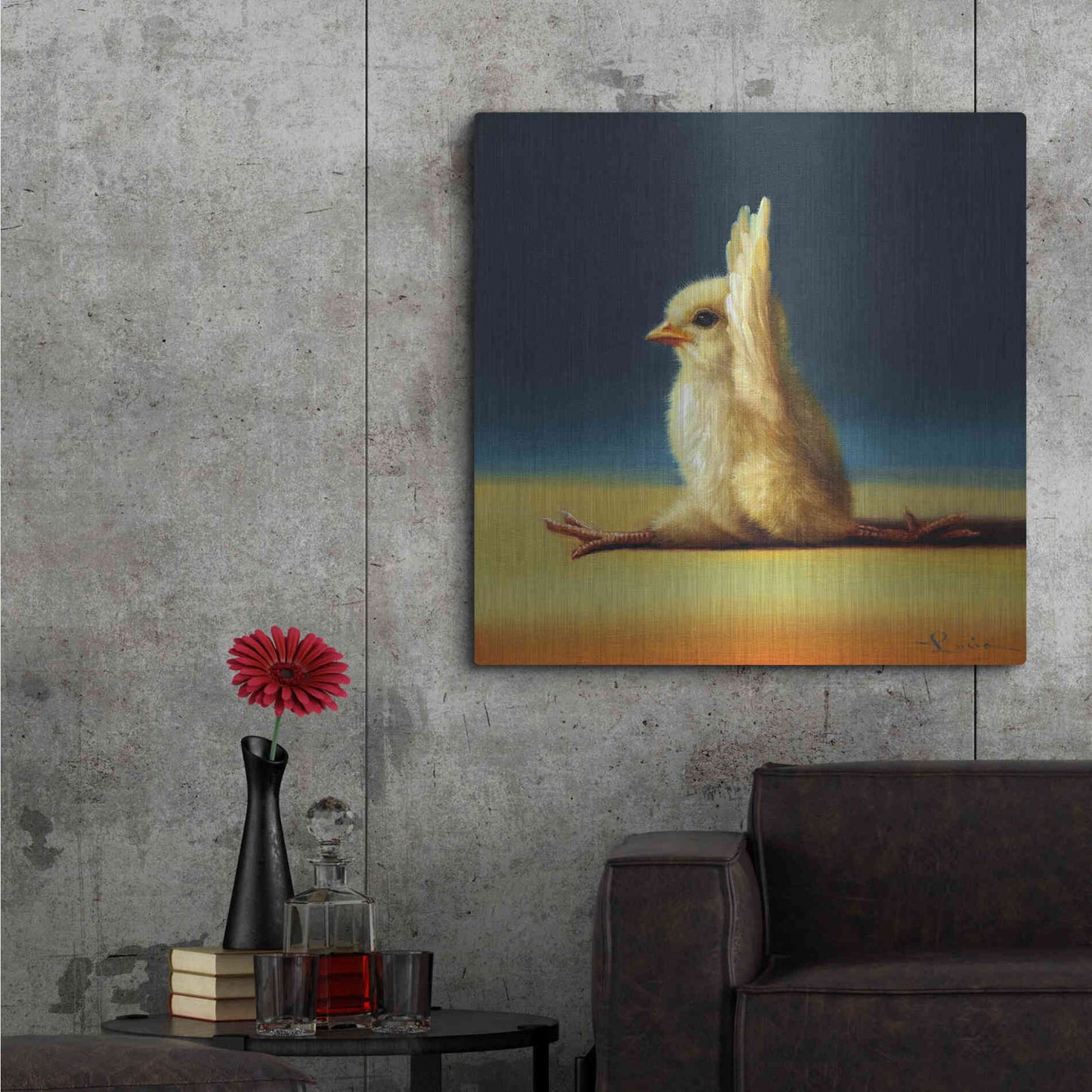 Luxe Metal Art 'Yoga Chick Monkey Pose' by Lucia Heffernan,36x36