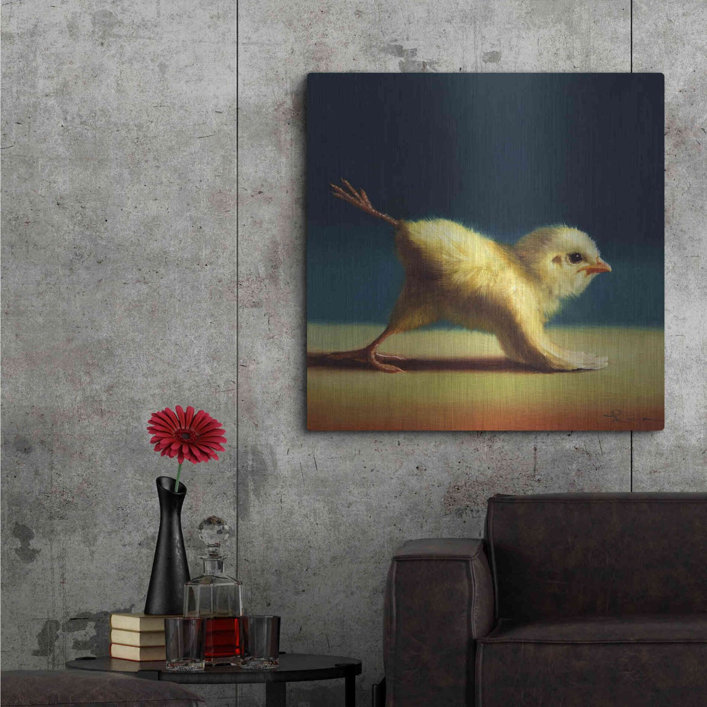 Luxe Metal Art 'Yoga Chick Mule Kick' by Lucia Heffernan,36x36