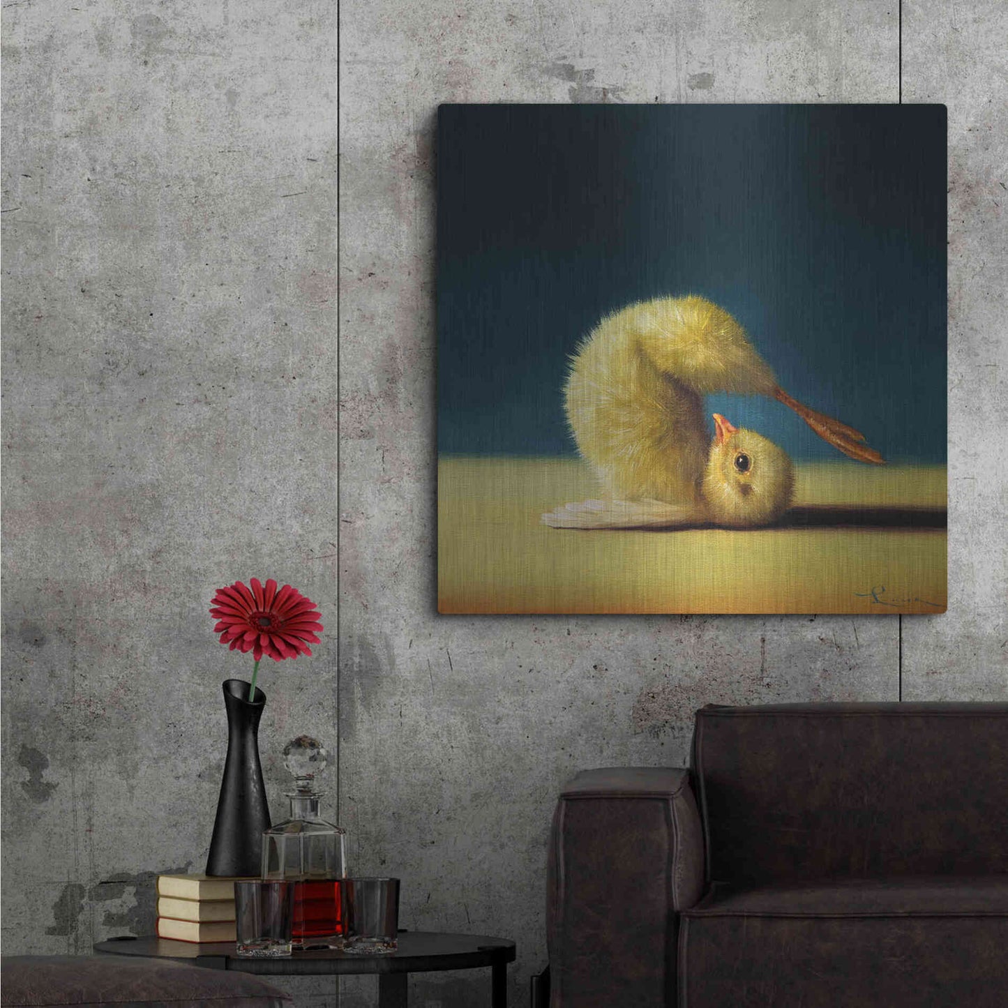 Luxe Metal Art 'Yoga Chick Plow Pose' by Lucia Heffernan,36x36