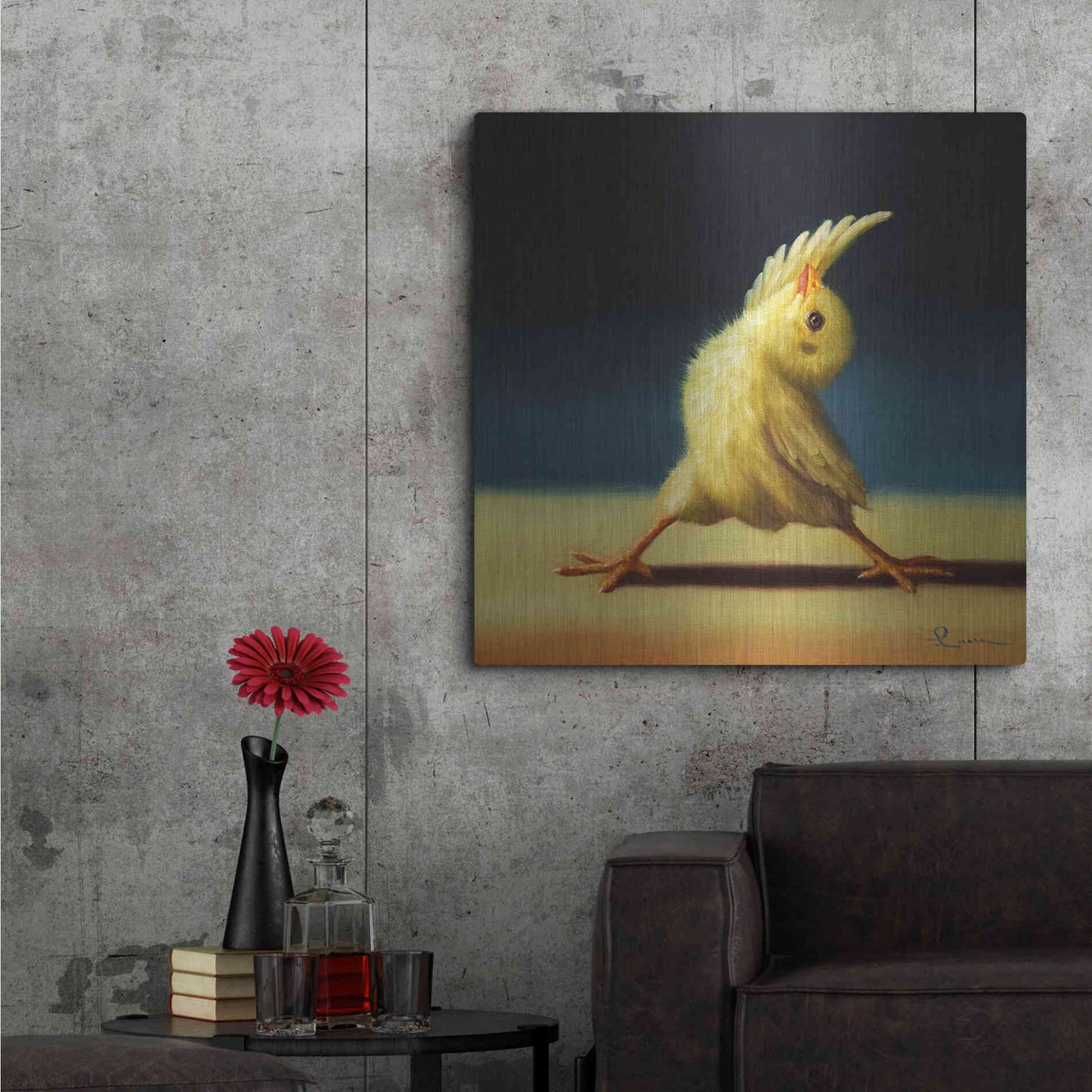 Luxe Metal Art 'Yoga Chick Reverse Warrior' by Lucia Heffernan,36x36