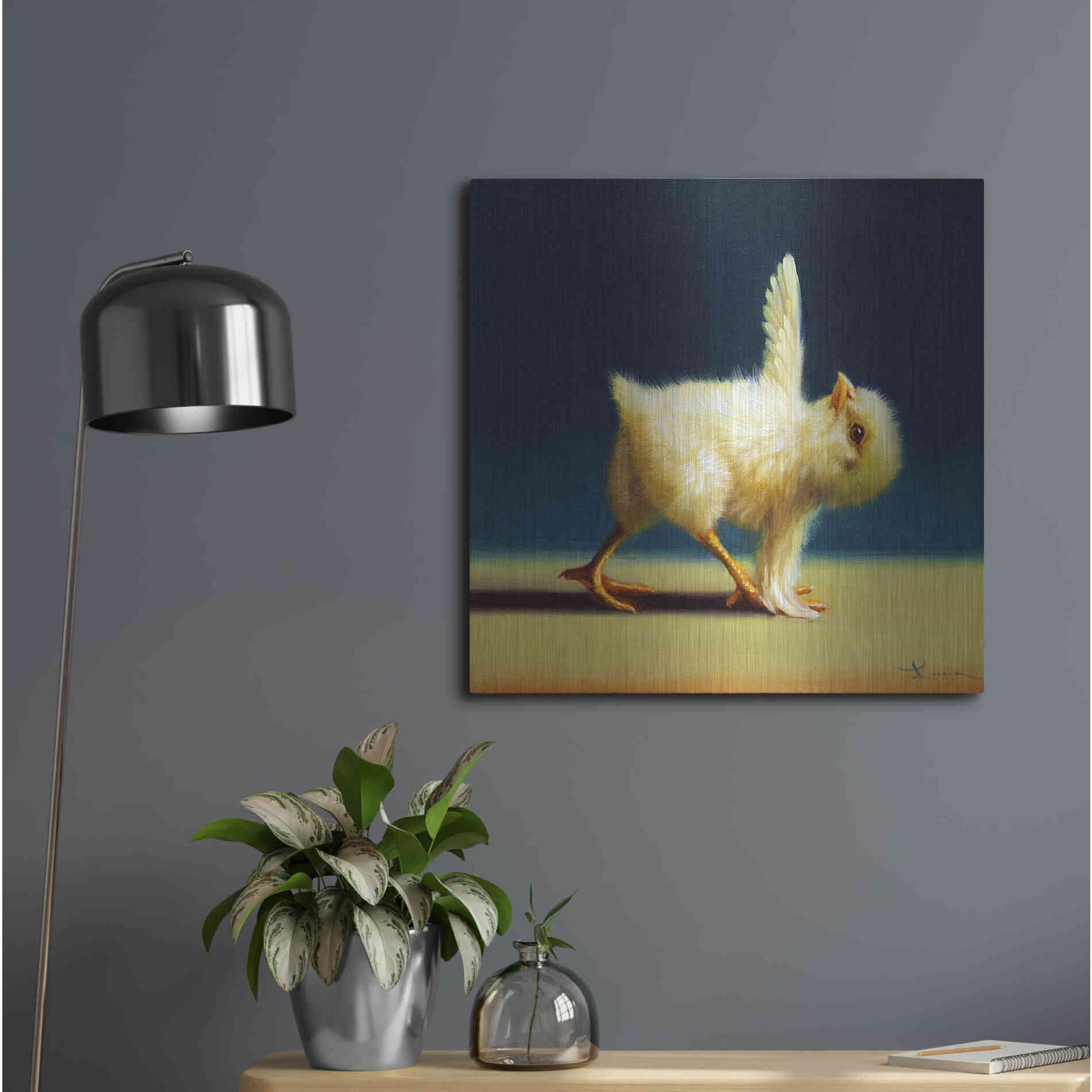 Luxe Metal Art 'Yoga Chick Revolved Triangle' by Lucia Heffernan,24x24