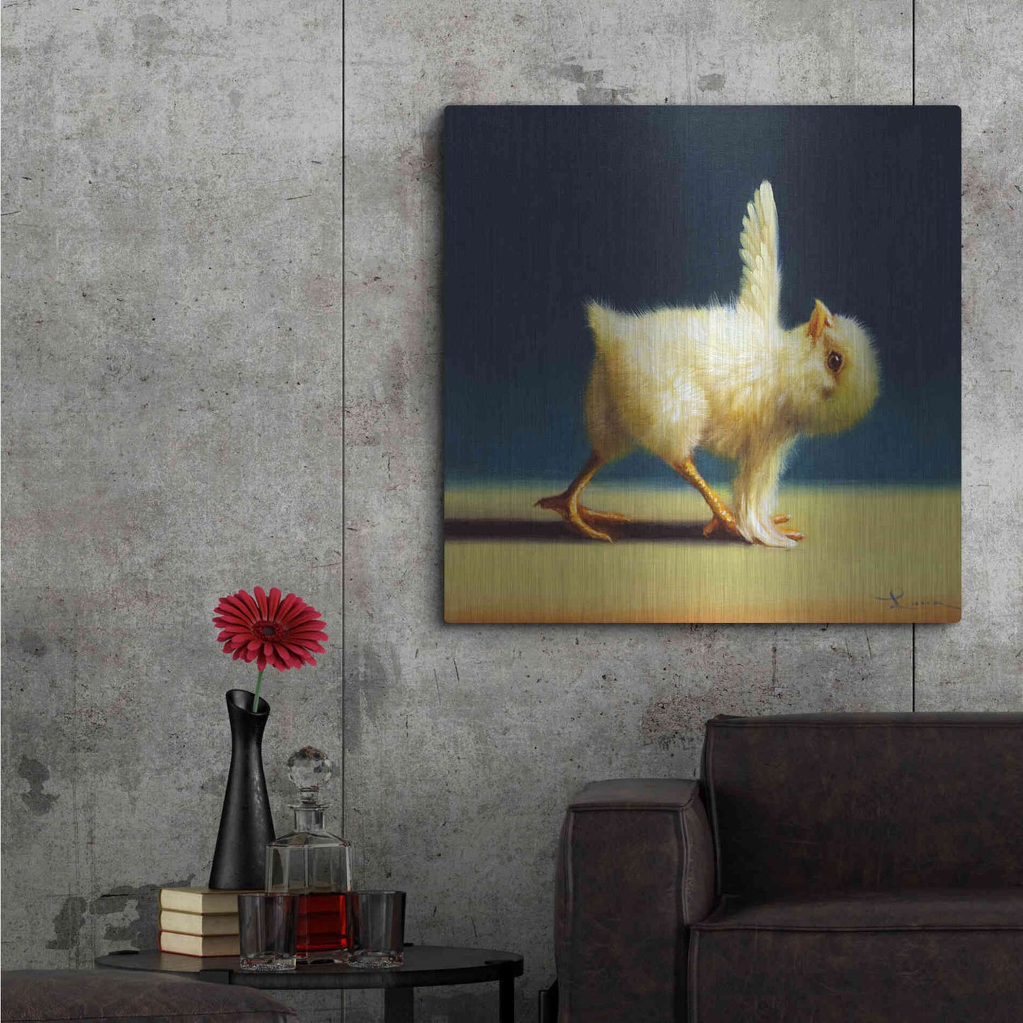 Luxe Metal Art 'Yoga Chick Revolved Triangle' by Lucia Heffernan,36x36