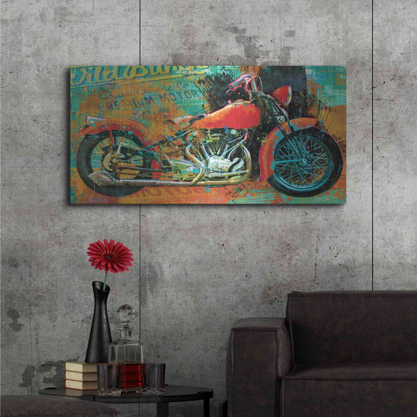 Luxe Metal Art 'Hardtail Tangerine' by Porter Hastings,48x24
