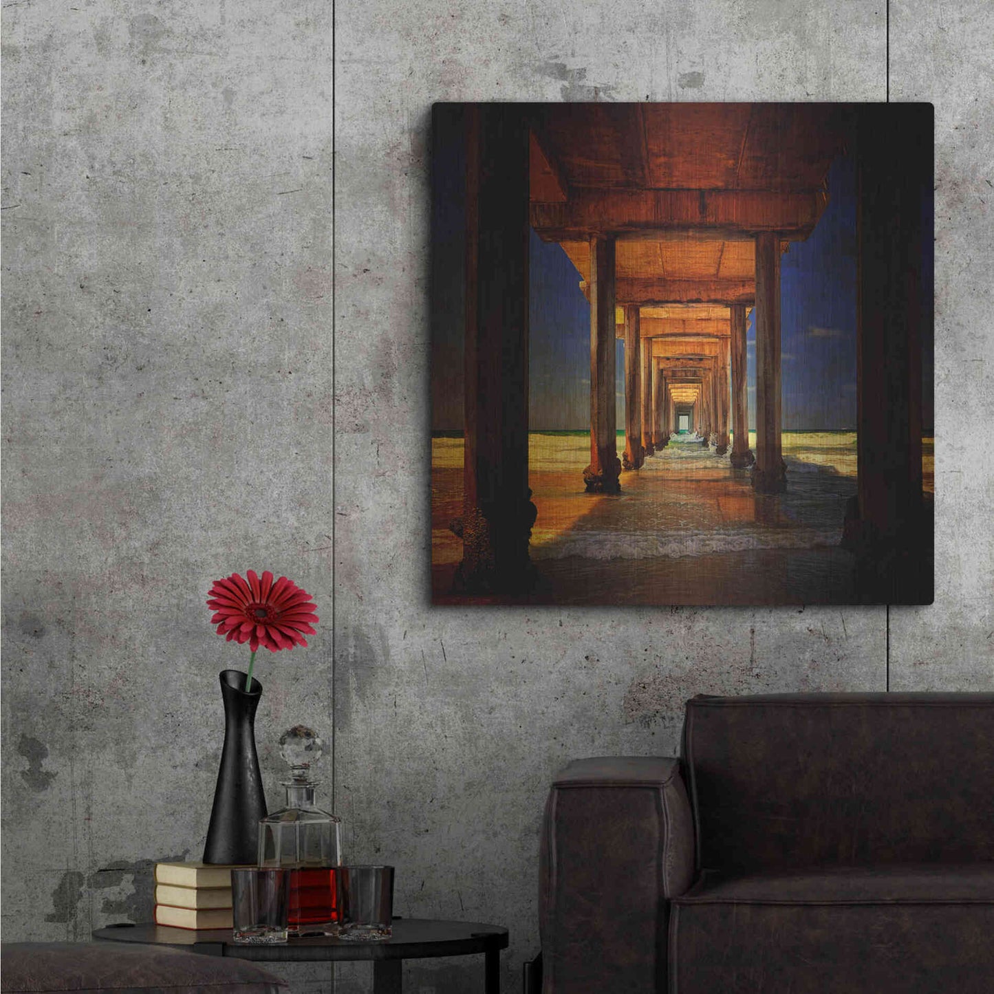 Luxe Metal Art 'San Diego Greetings' by Philippe Sainte-Laudy, Metal Wall Art,36x36