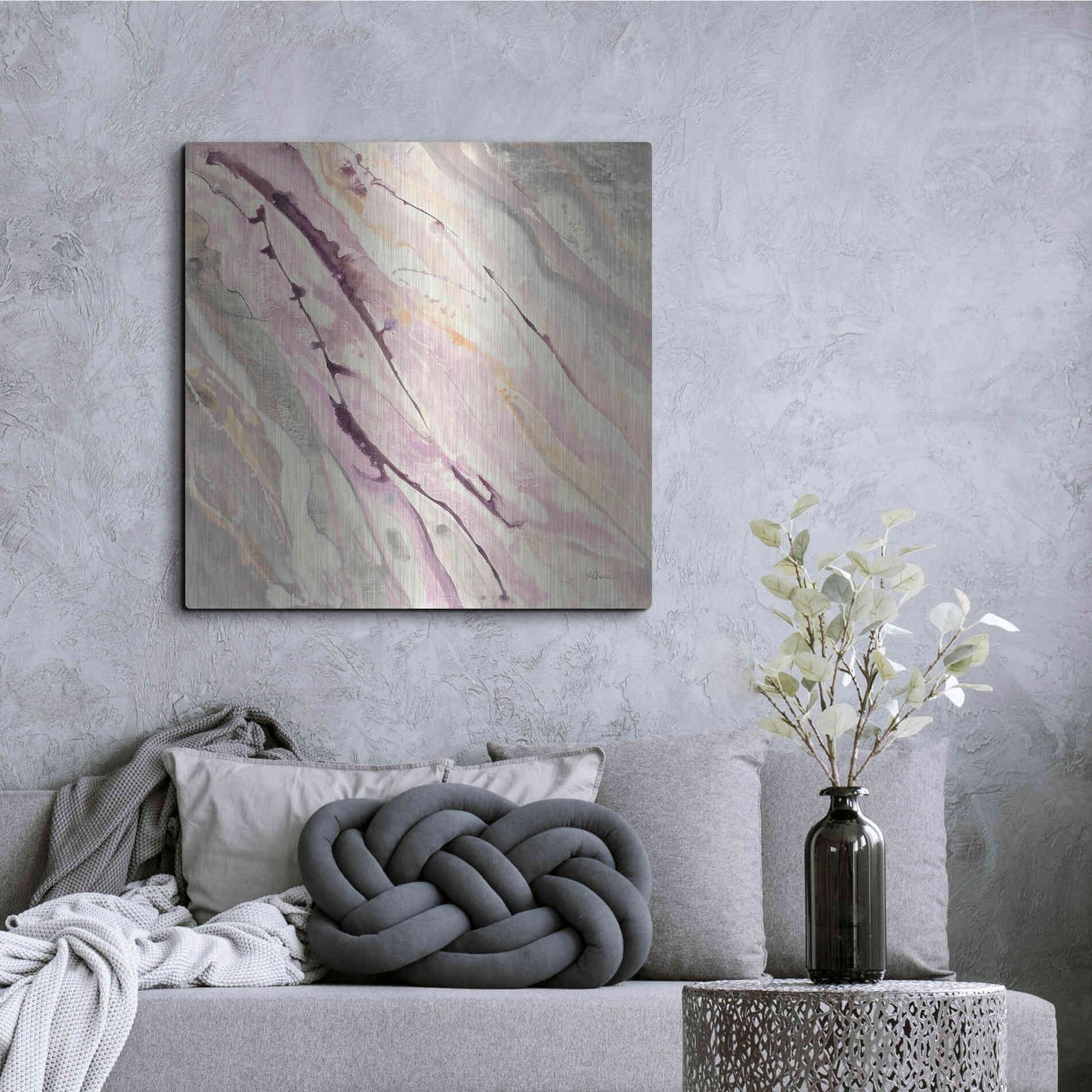 Luxe Metal Art 'Flowing I' by Albena Hristova, Metal Wall Art,36x36