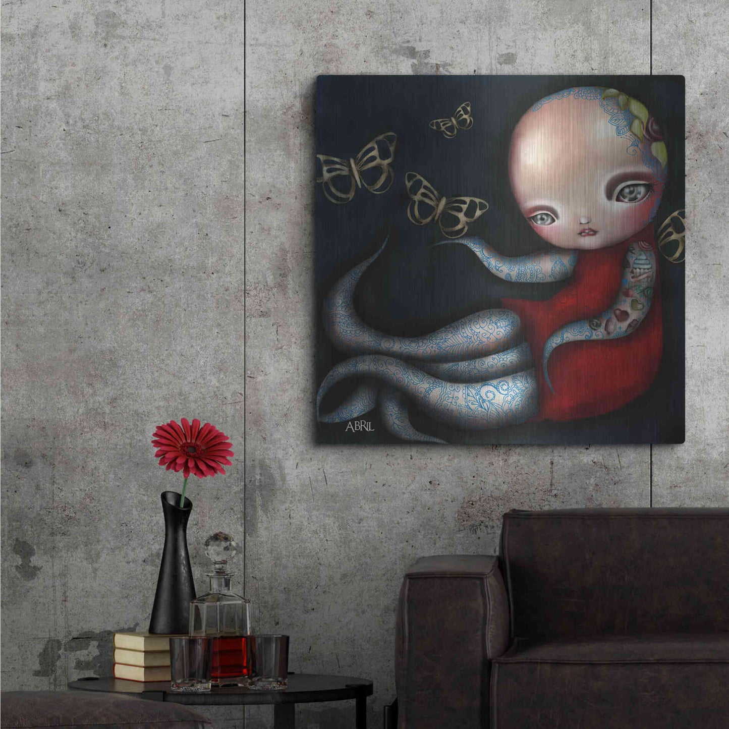 Luxe Metal Art 'Jinxi' by Abril Andrade, Metal Wall Art,36x36