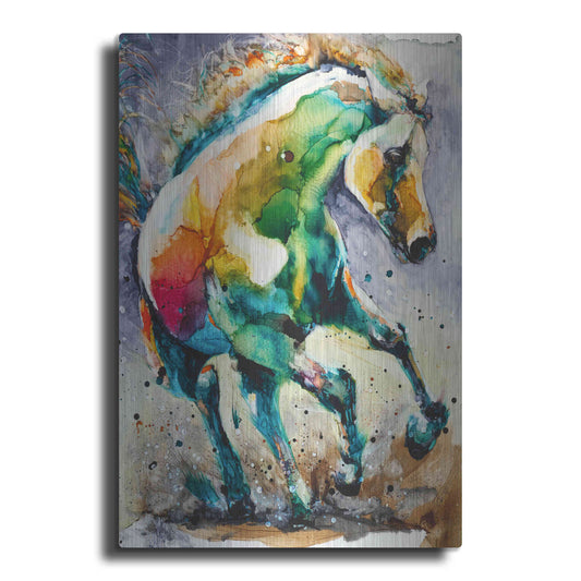 Luxe Metal Art 'Horse of Another Color' by Leslie Franklin, Metal Wall Art
