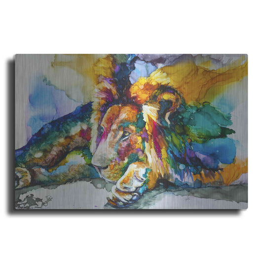 Luxe Metal Art 'Lion Around' by Leslie Franklin, Metal Wall Art