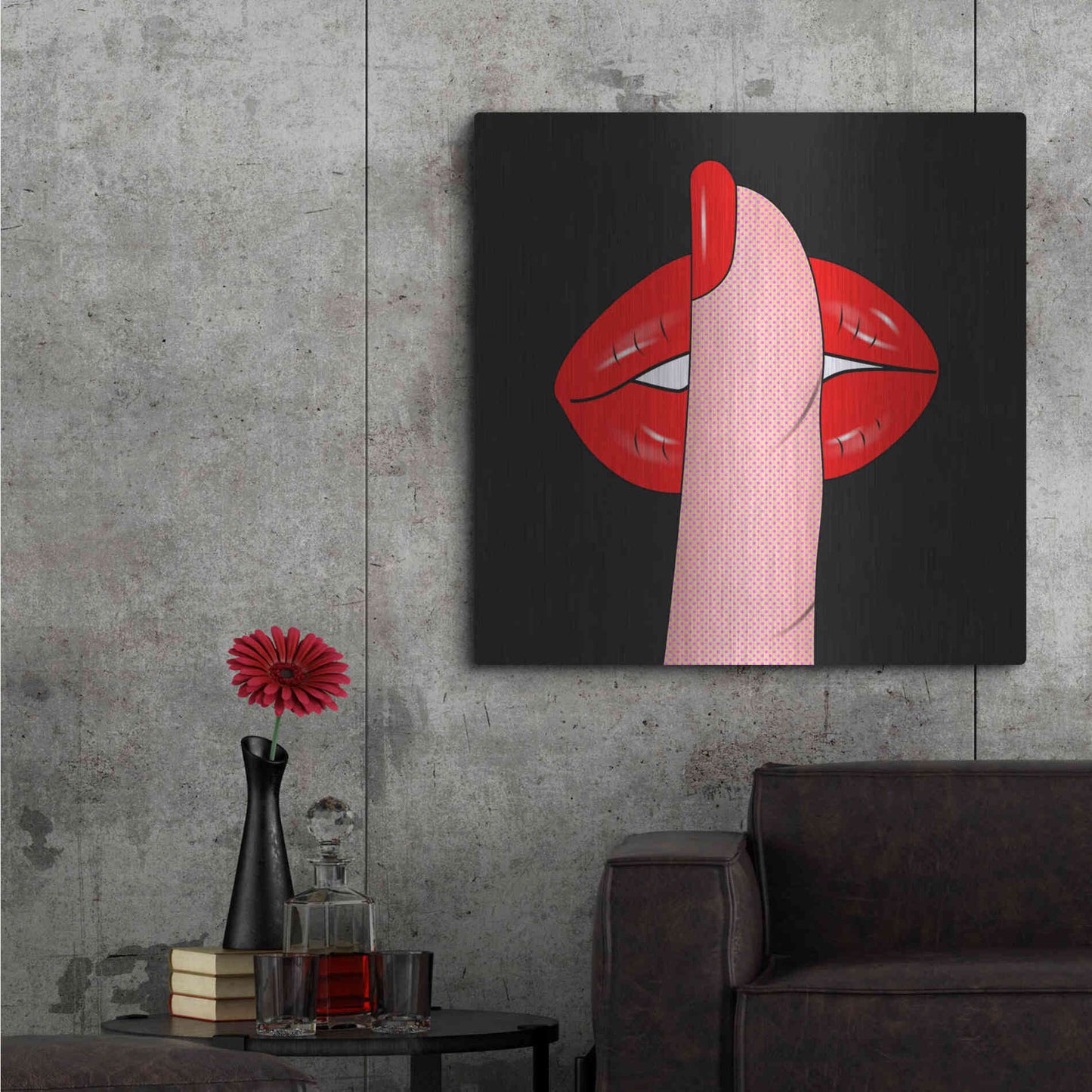 Luxe Metal Art 'Shush' by Mark Ashkenazi, Metal Wall Art,36x36