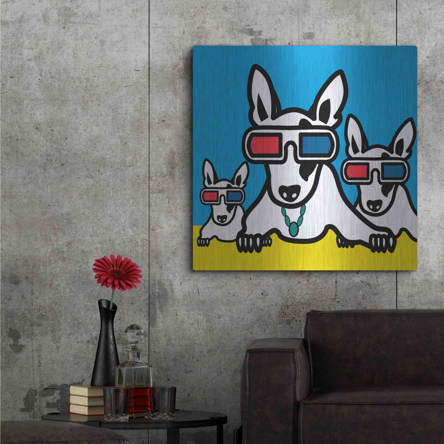 Luxe Metal Art 'Dogi' by Mark Ashkenazi, Metal Wall Art,36x36