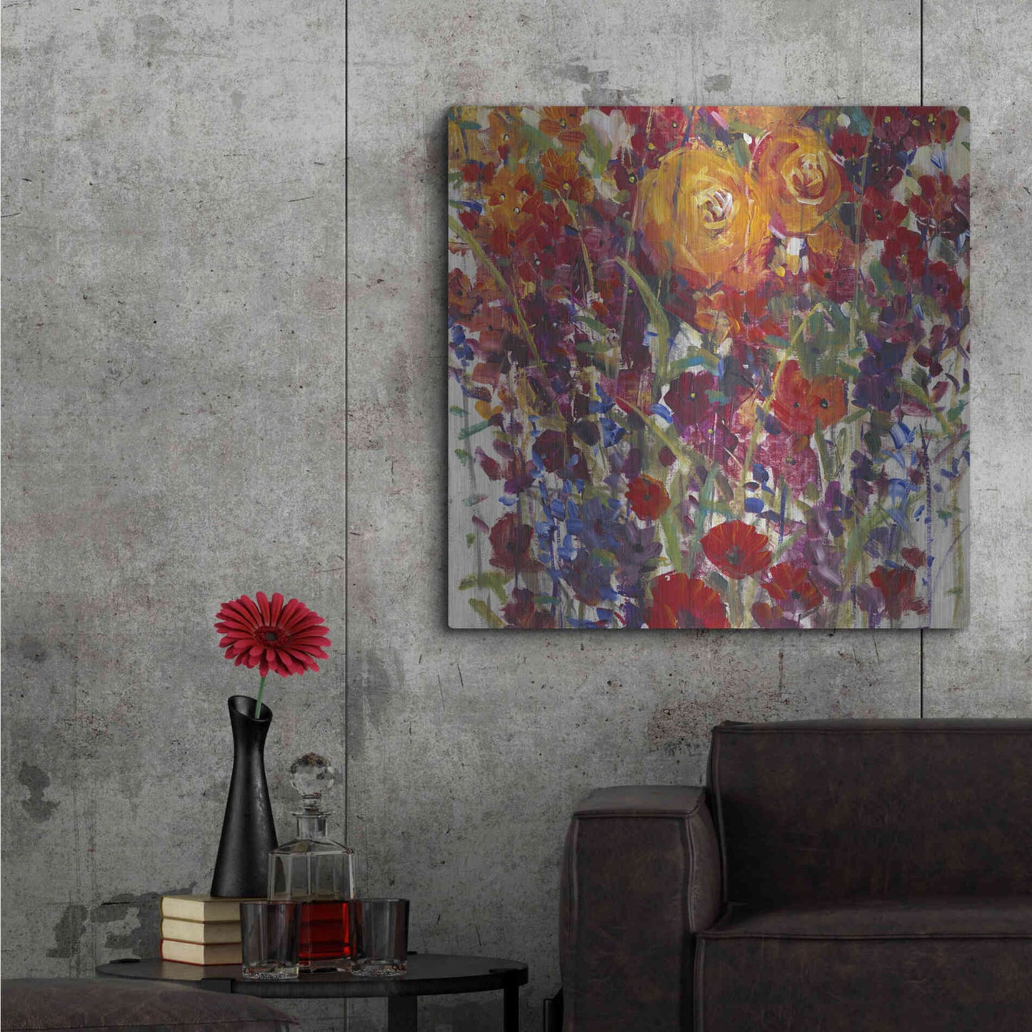 Luxe Metal Art 'Mixed Bouquet III' by Tim O'Toole, Metal Wall Art,36x36