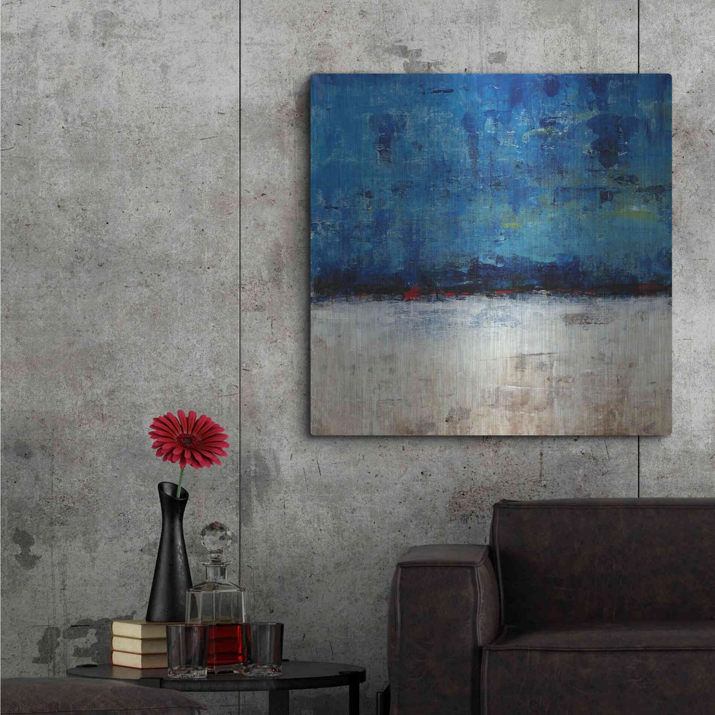 Luxe Metal Art 'A Touch of Red II' by Tim O'Toole, Metal Wall Art,36x36