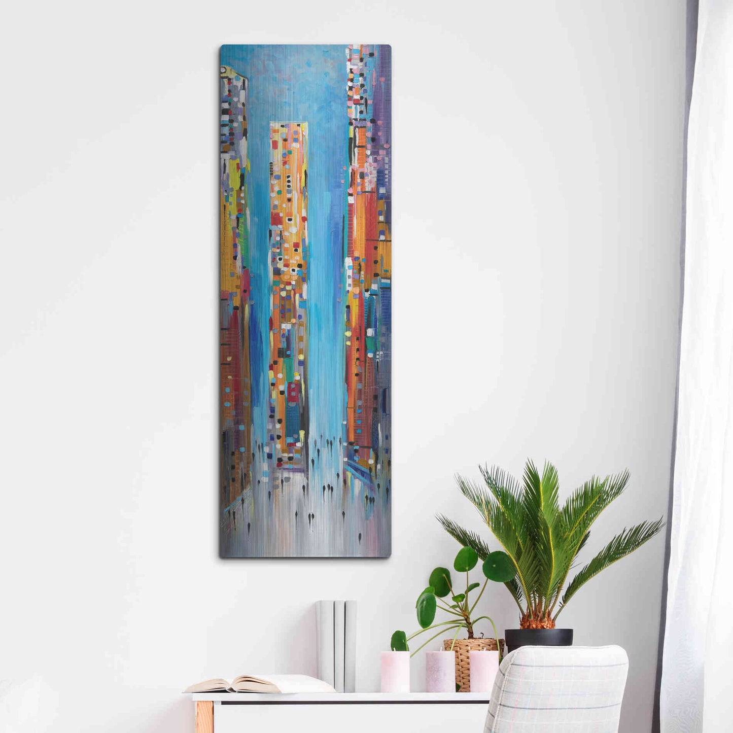 Luxe Metal Art 'Blue Sky' by Ekaterina Ermilkina, Metal Wall Art,16x48