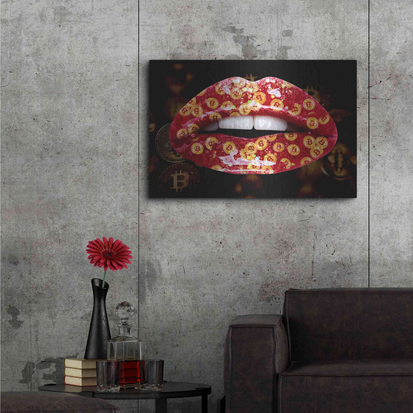 Luxe Metal Art 'Bitcoin Milkshake Ruby' by Metal Wall Art,36x24