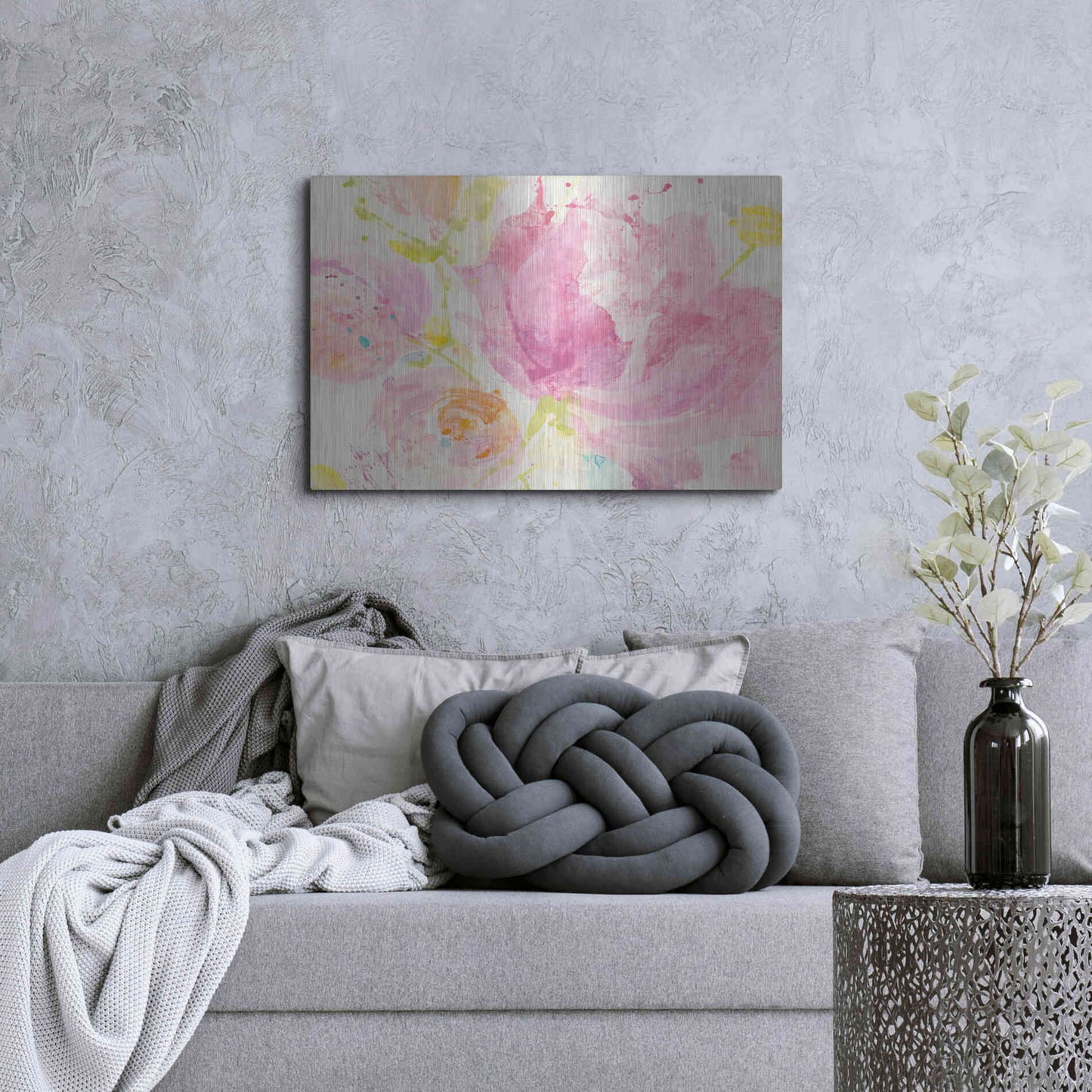 Luxe Metal Art 'Spring Abstracts Florals II' by Albena Hristova, Metal Wall Art,36x24